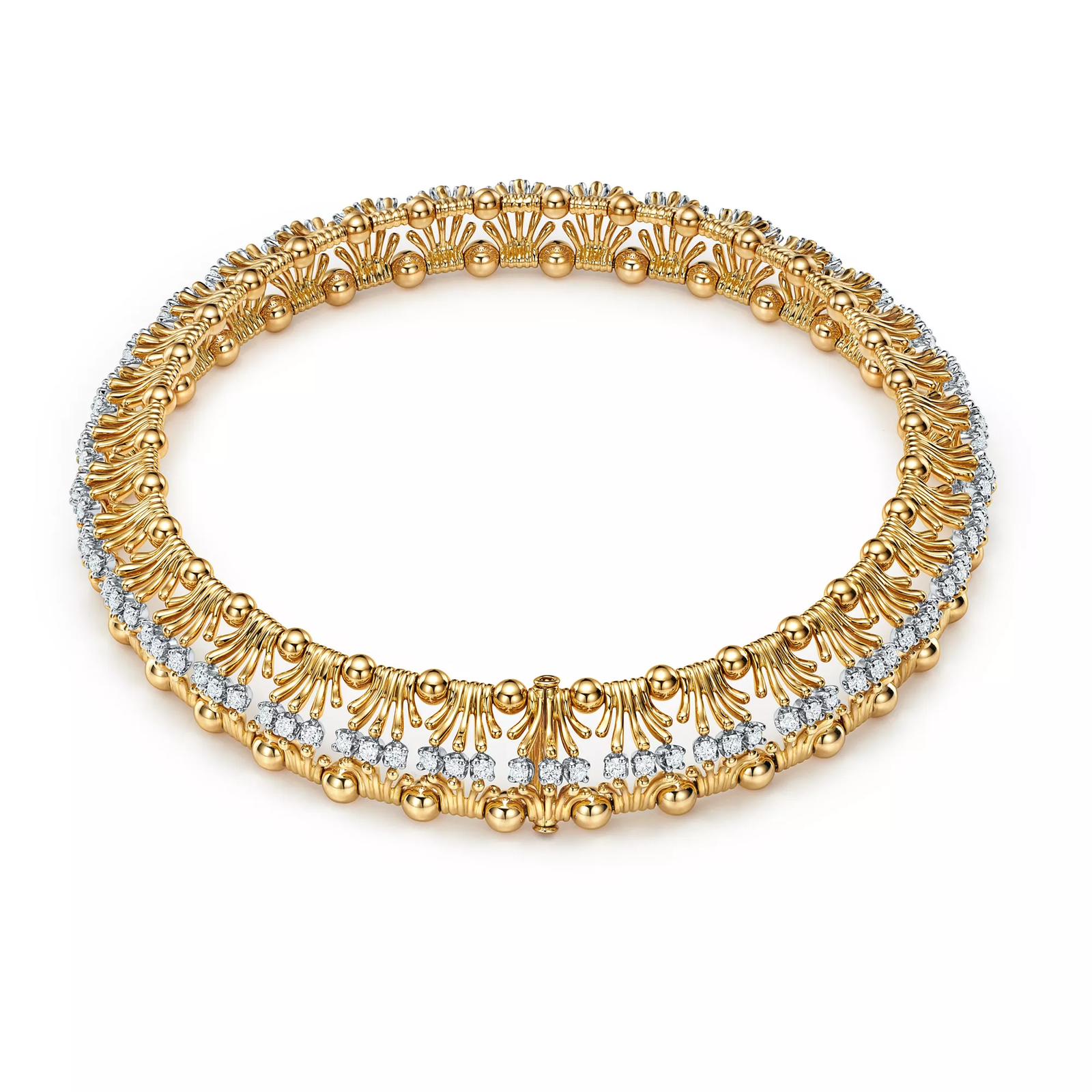 Hands Necklace in Yellow Gold and Platinum