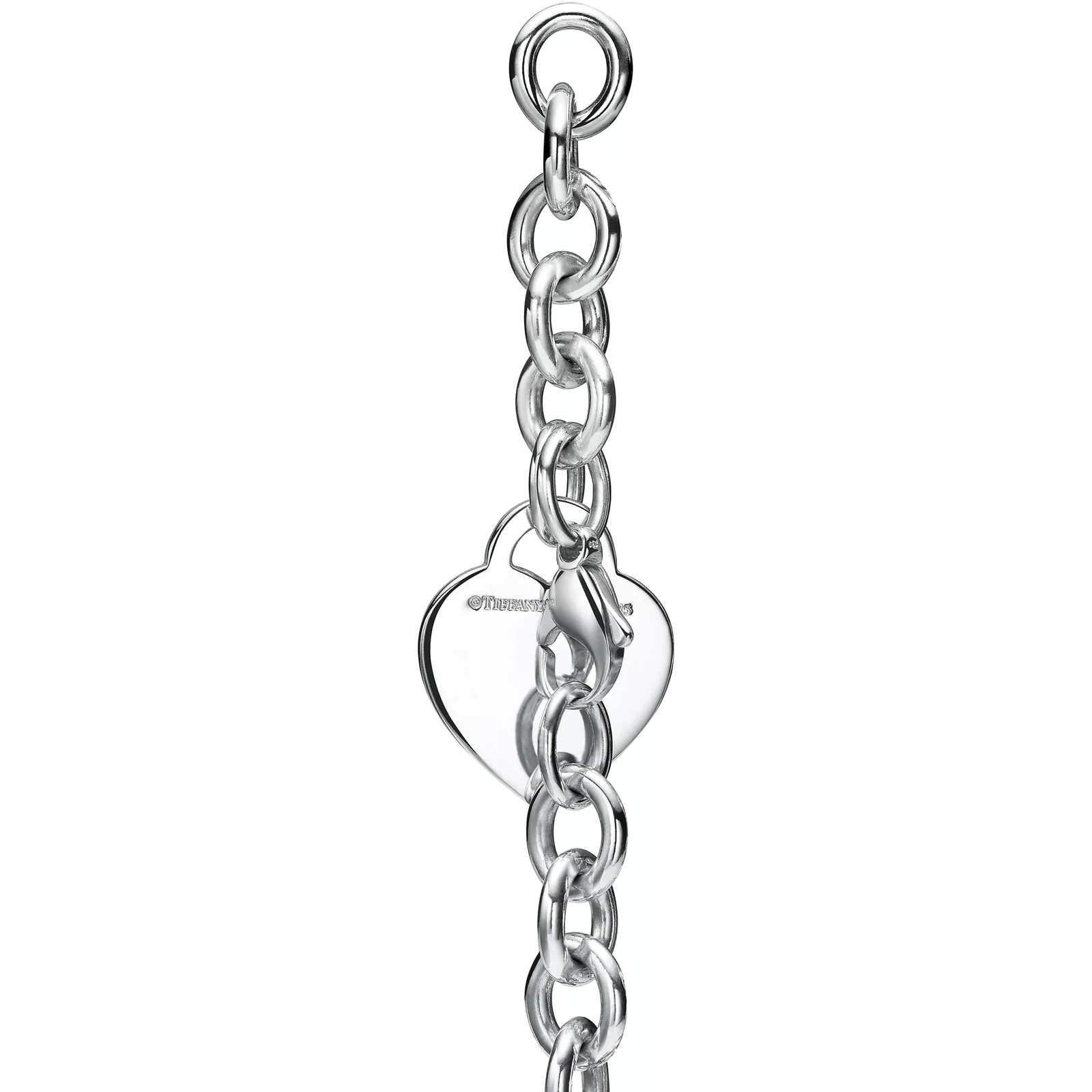 Heart Tag Charm Bracelet in Silver