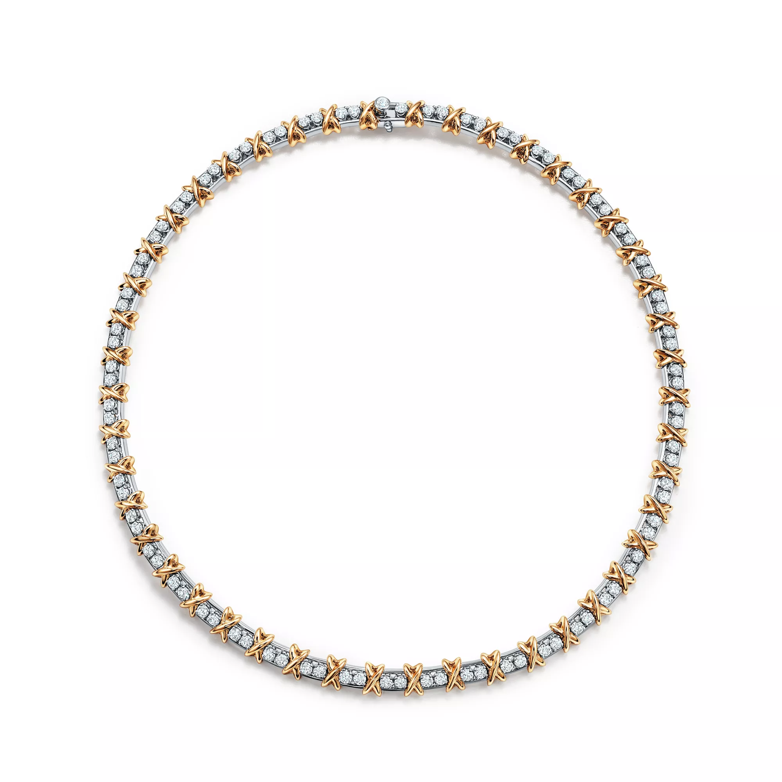 Necklace in Platinum and Yellow Gold with Diamonds