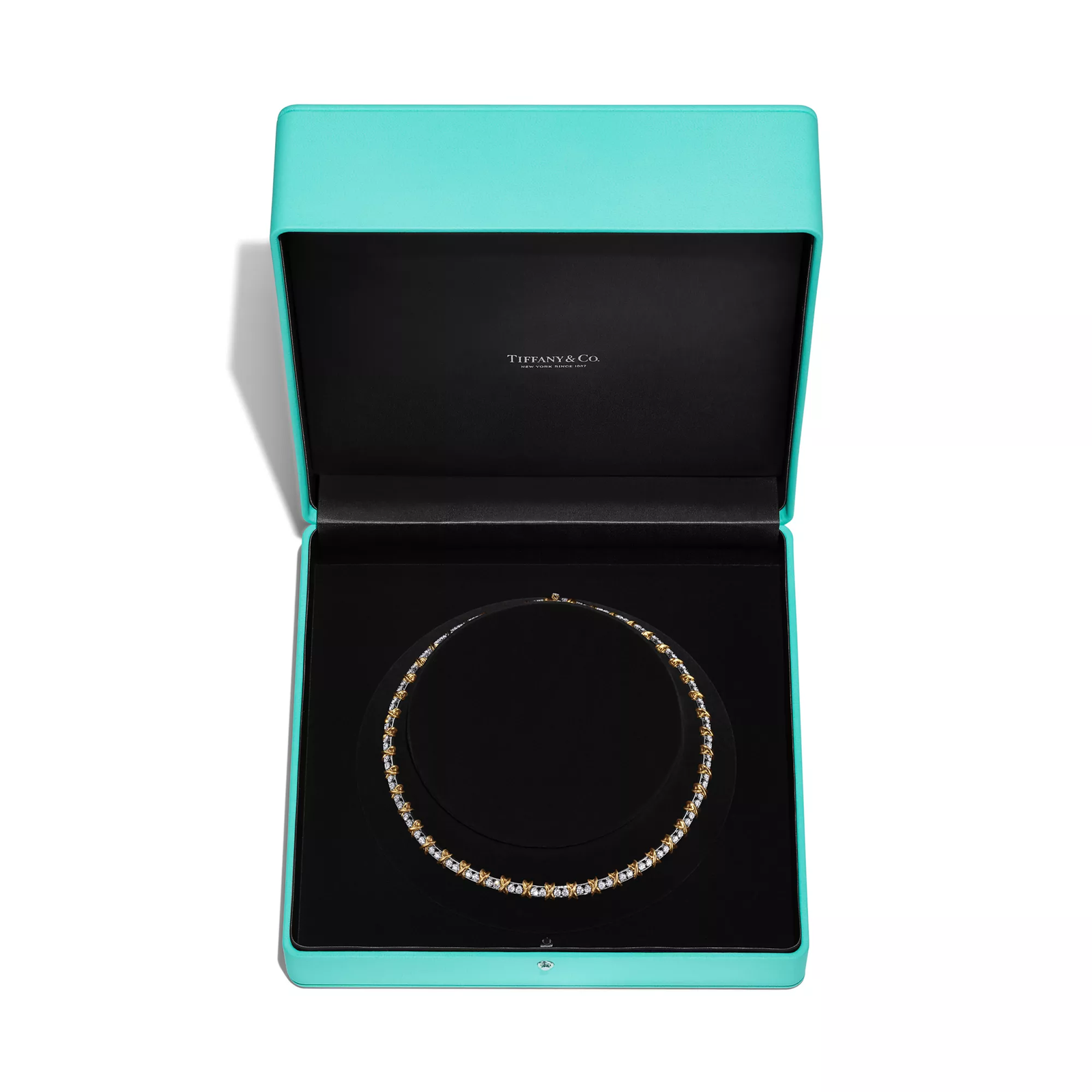 Necklace in Platinum and Yellow Gold with Diamonds