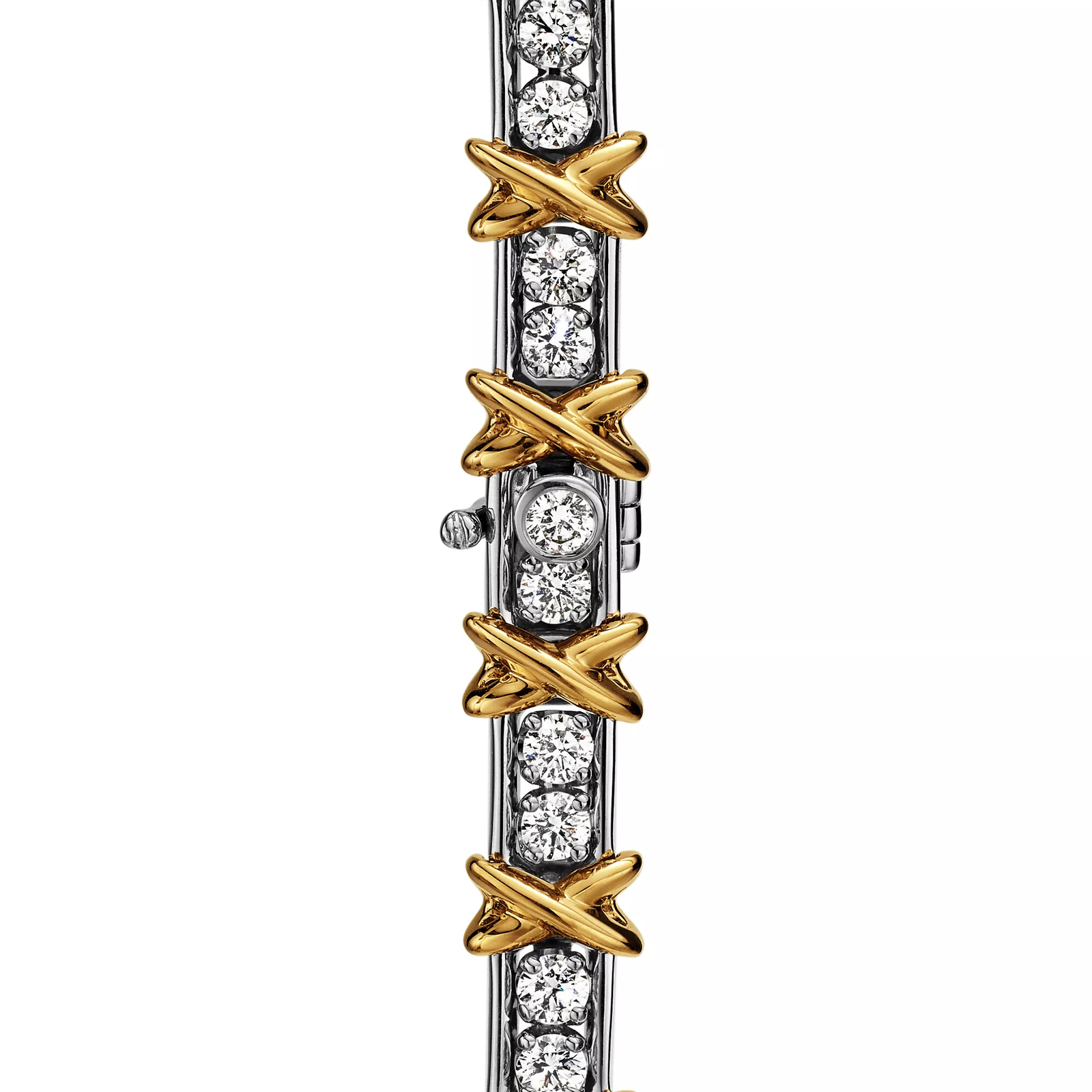 Bracelet in Platinum and Yellow Gold with Diamonds