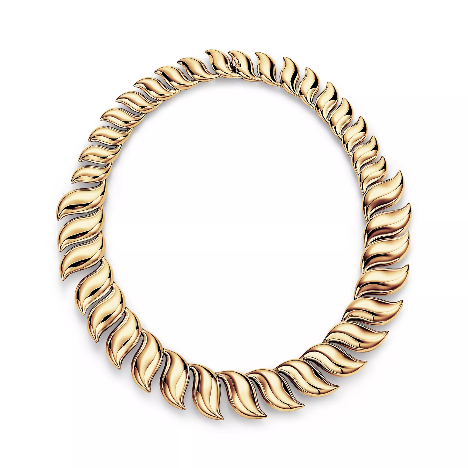 Feather Necklace in Yellow Gold