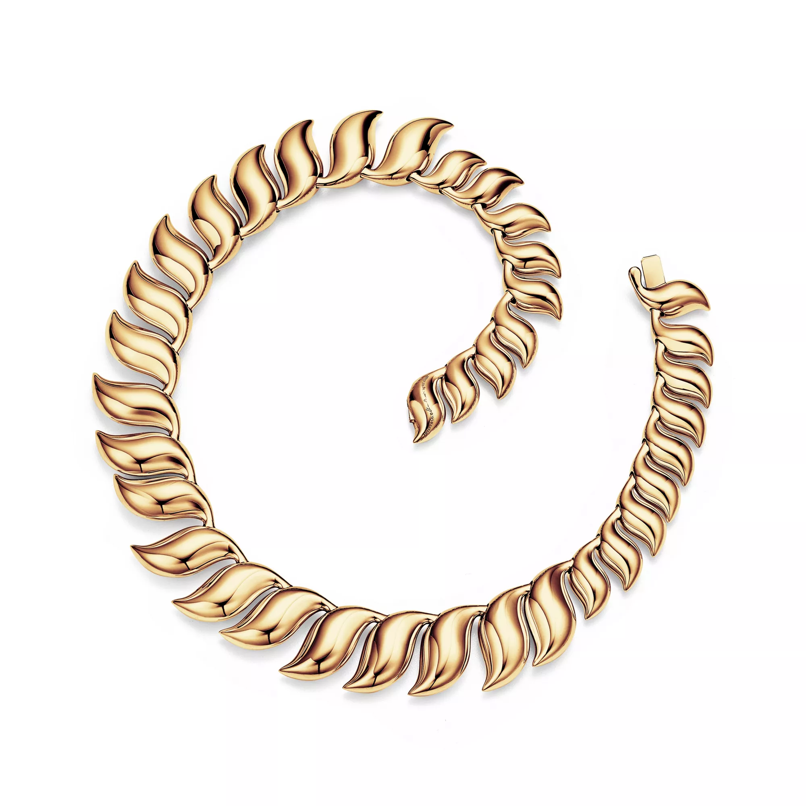 Feather Necklace in Yellow Gold