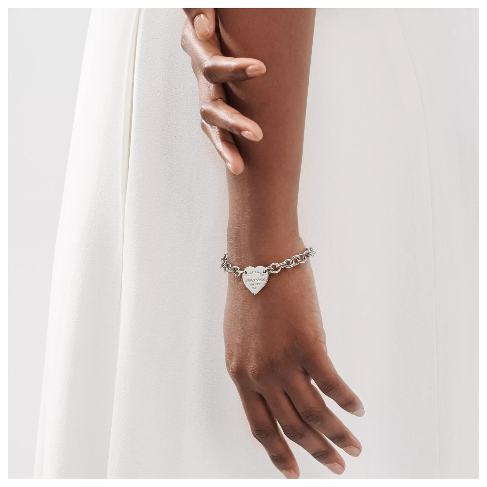 Heart Tag Bracelet in Silver