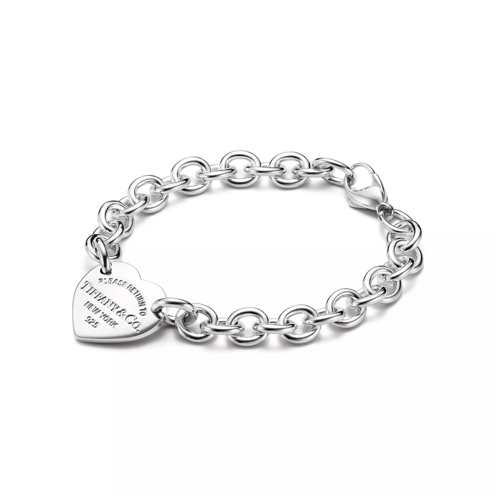 Heart Tag Bracelet in Silver