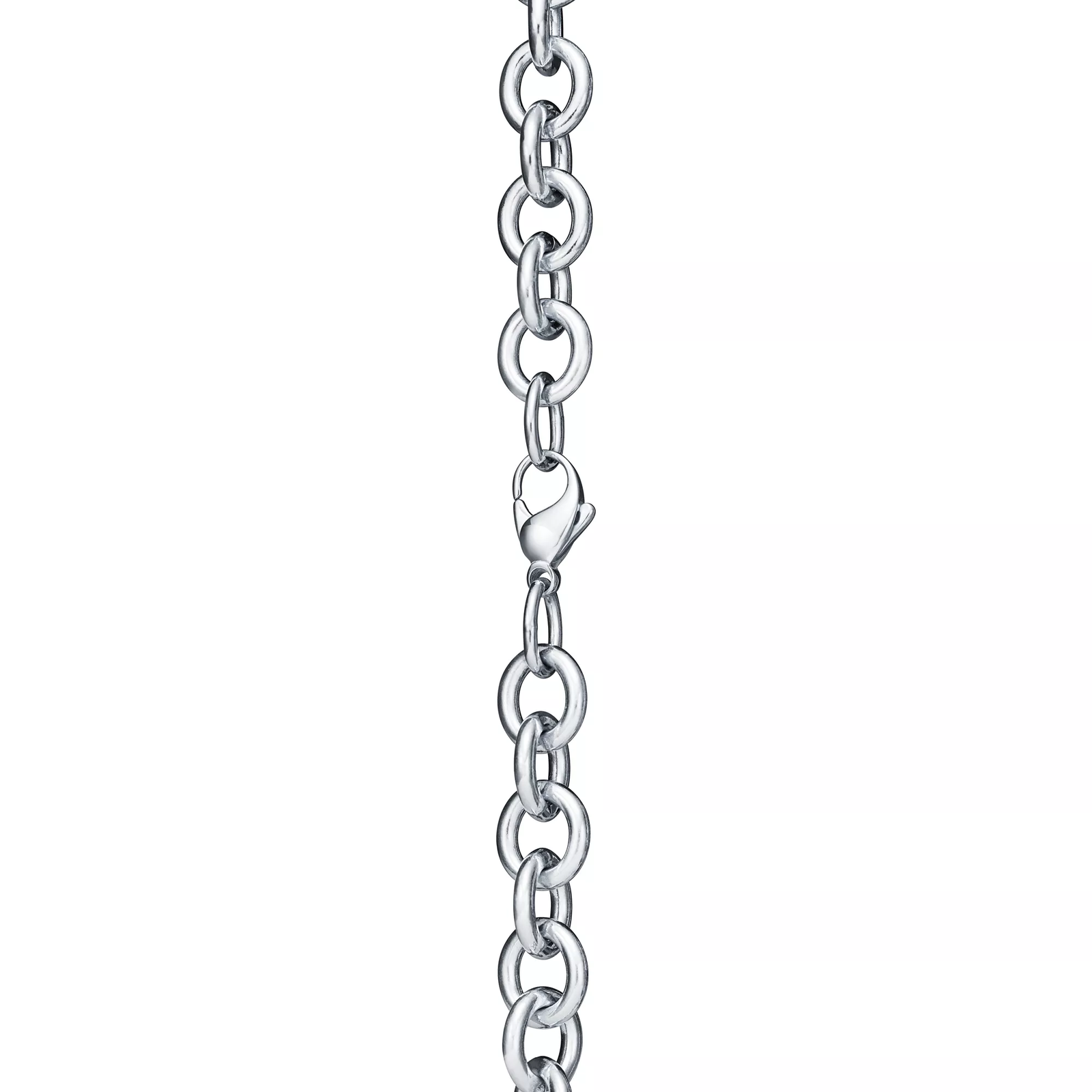 Heart Tag Chain Link Necklace in Silver
