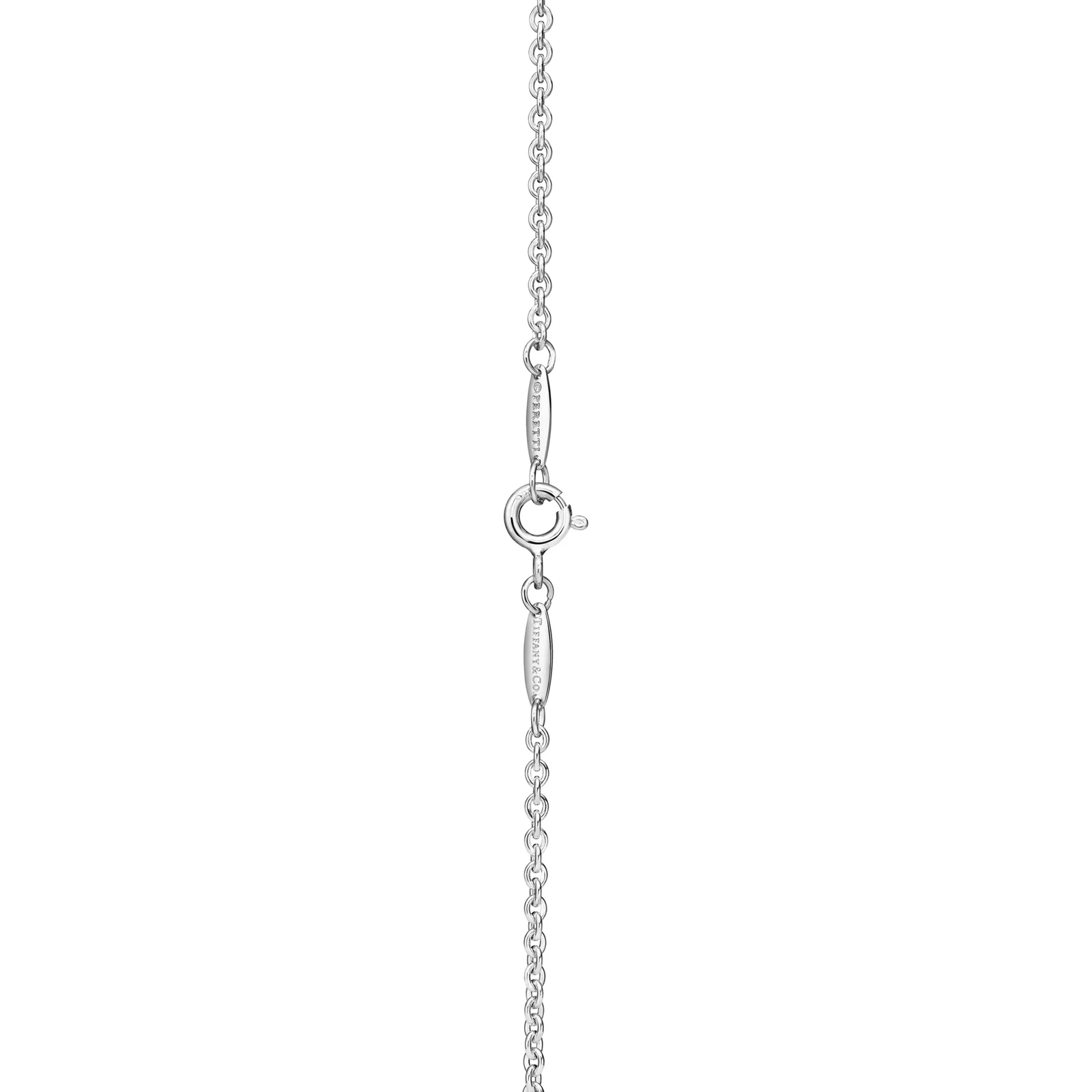 Open Heart Lariat Necklace in Silver, 16 mm