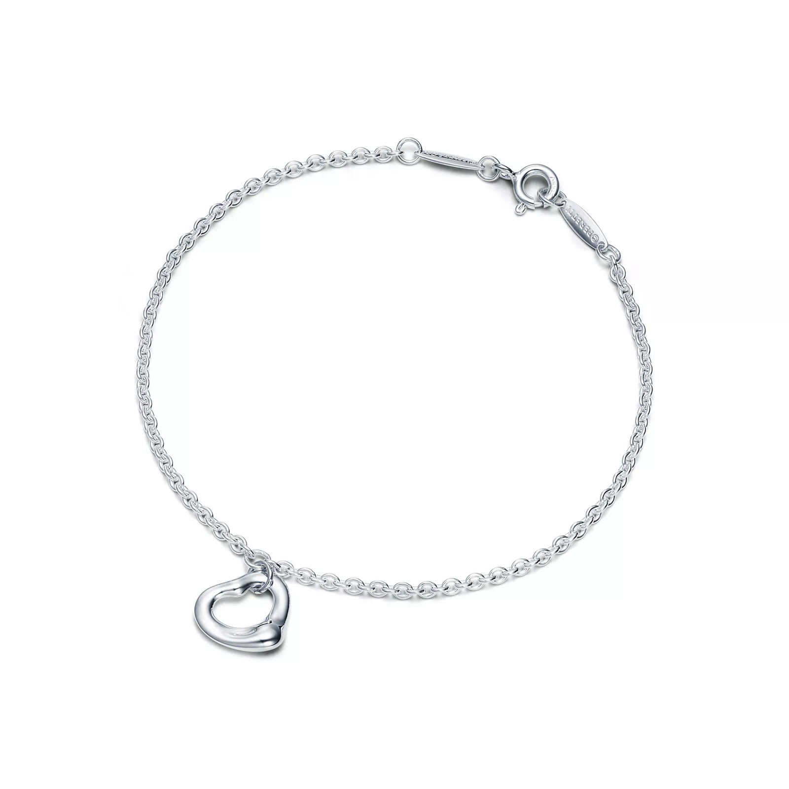 Open Heart Bracelet in Silver, 11 mm