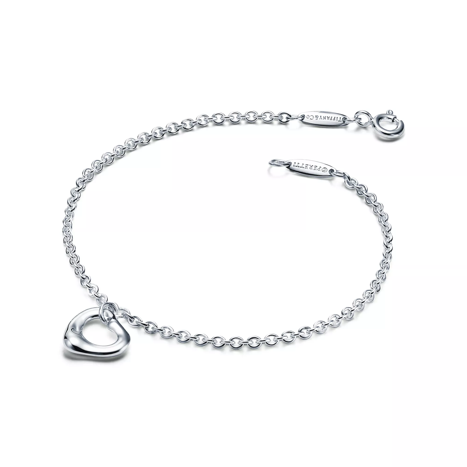Open Heart Bracelet in Silver, 11 mm