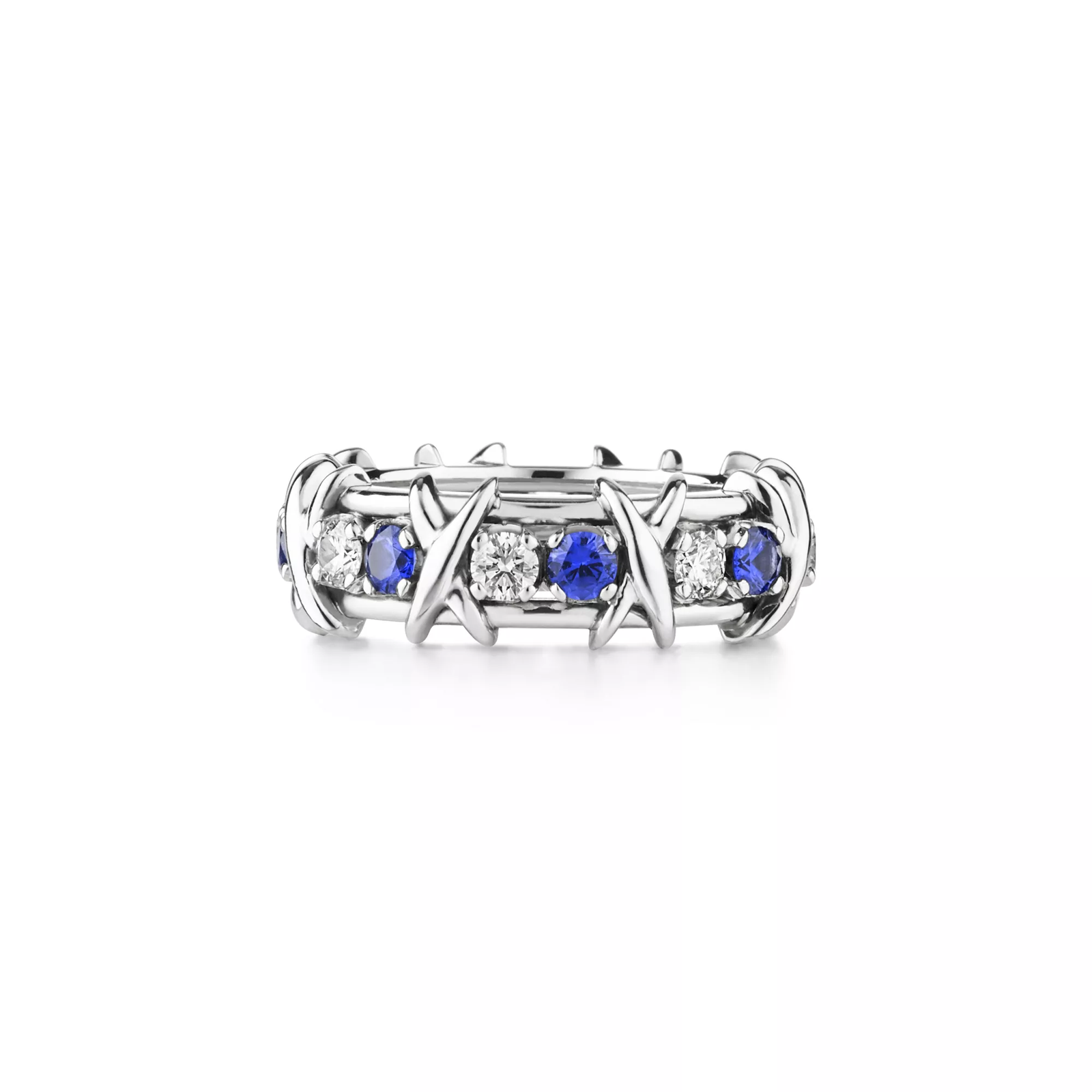 Ring with Diamonds and Sapphires