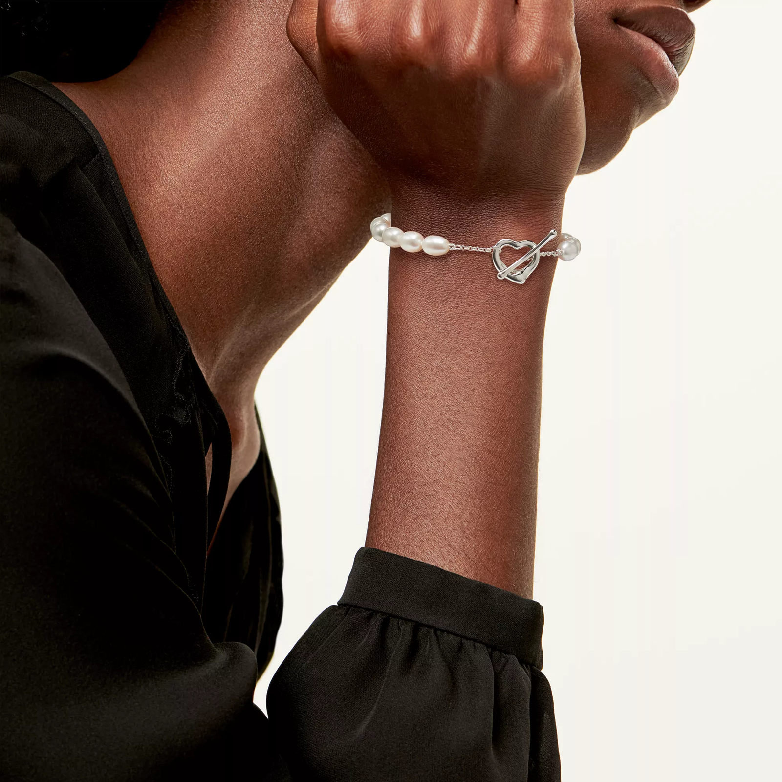 Open Heart Pearl Bracelet