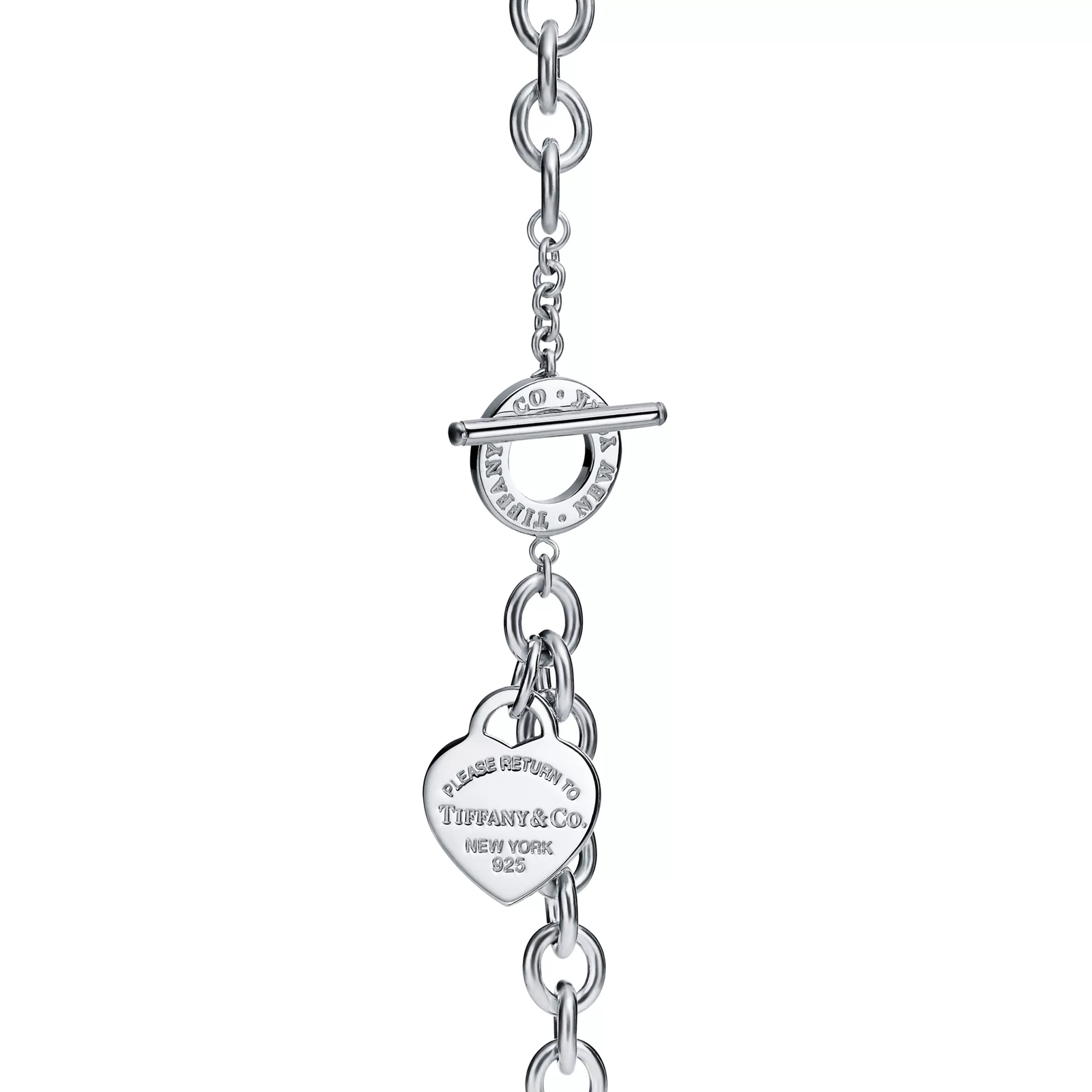 Heart Tag Toggle Necklace in Silver