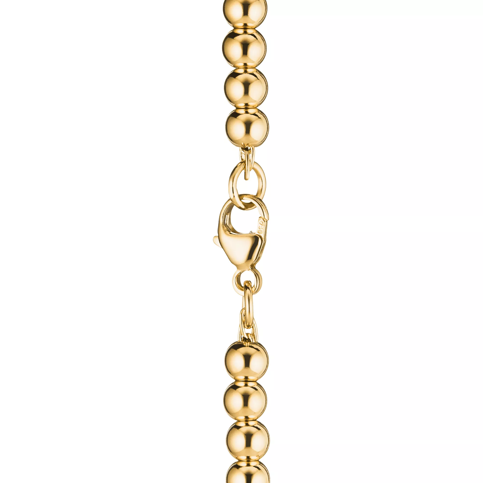 Heart Tag Bead Bracelet in Yellow Gold