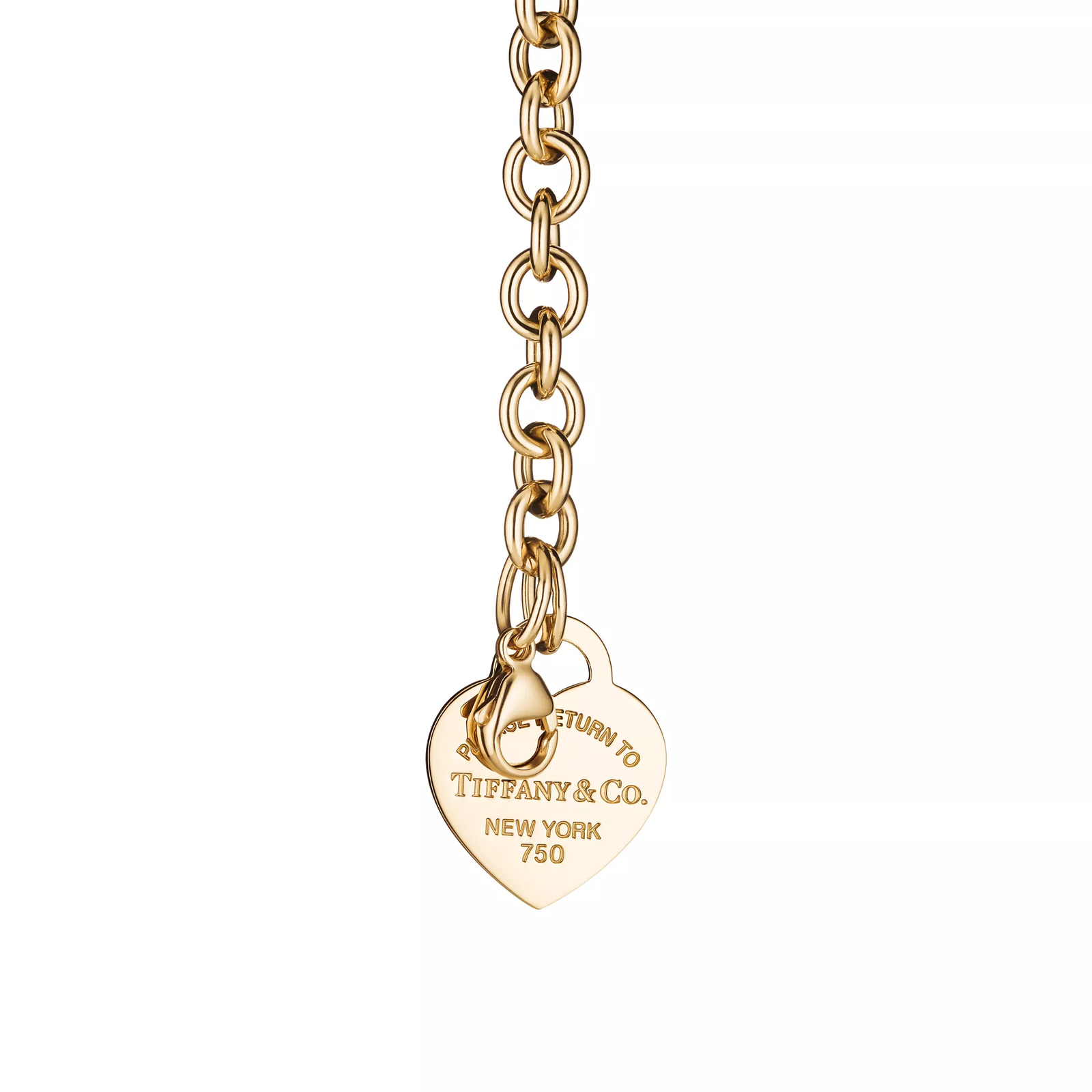 Heart Tag Bracelet in Yellow Gold, Medium