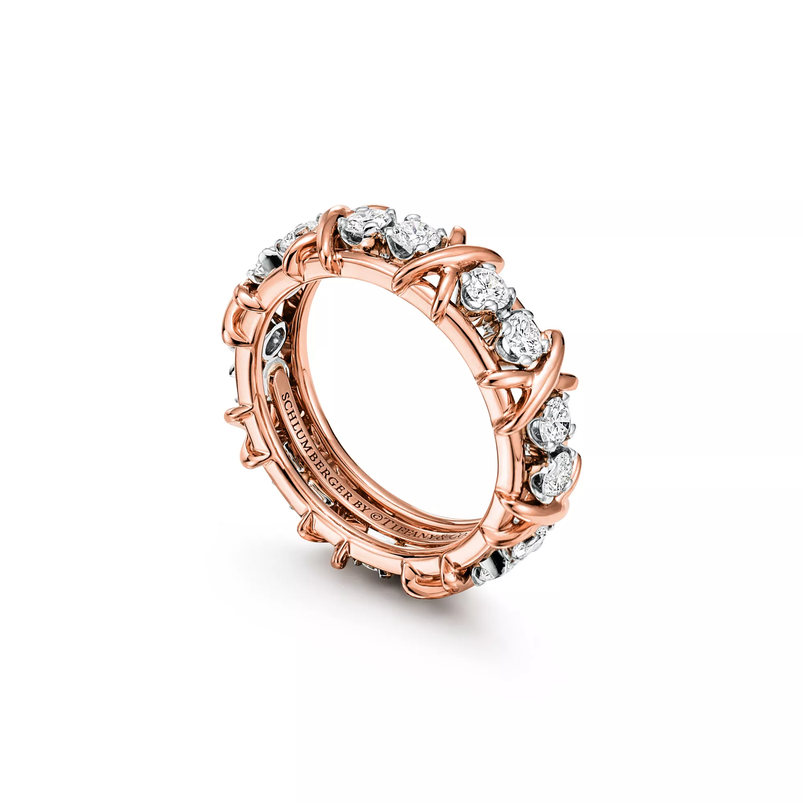 Ring in Rose Gold and Platinum with Diamonds