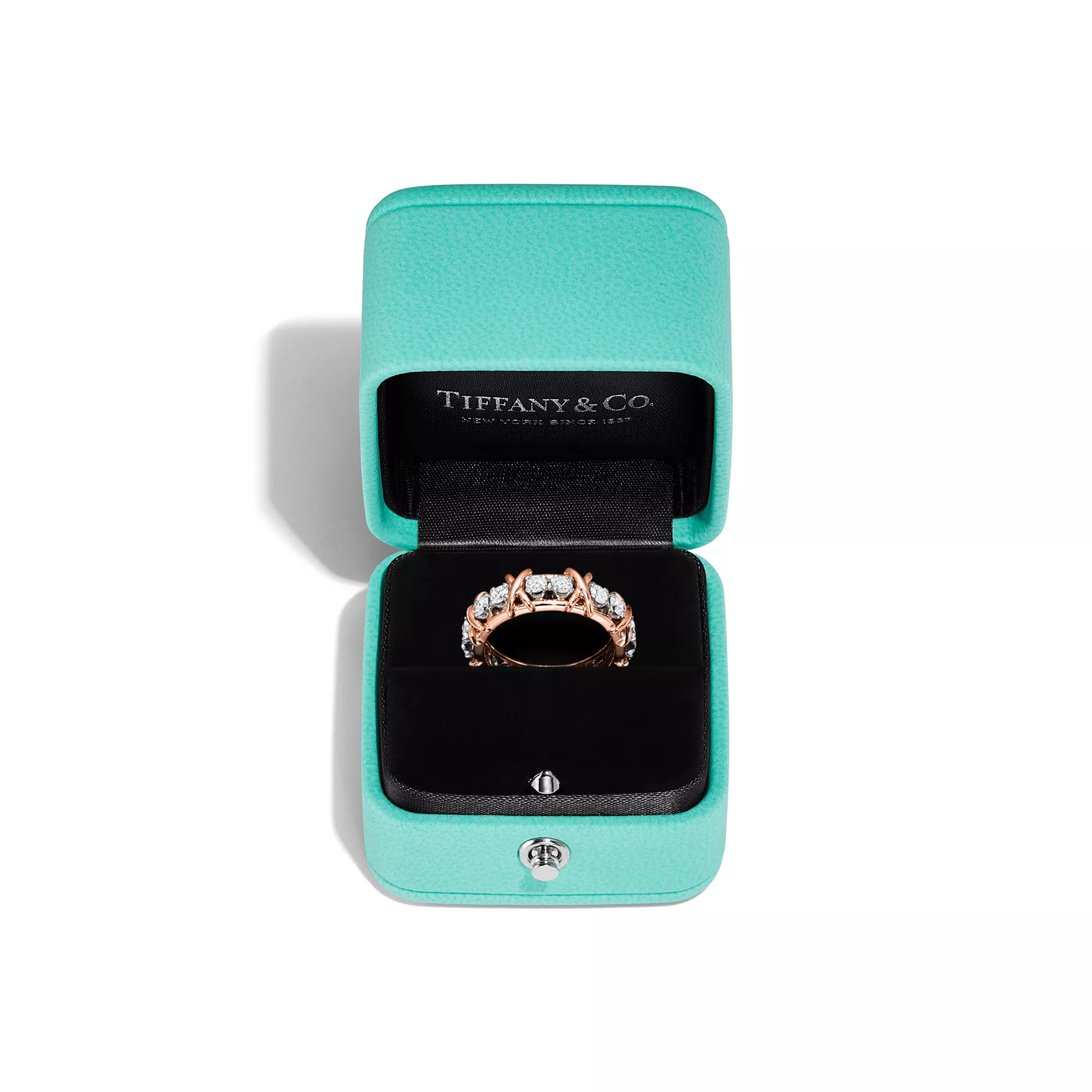 Ring in Rose Gold and Platinum with Diamonds