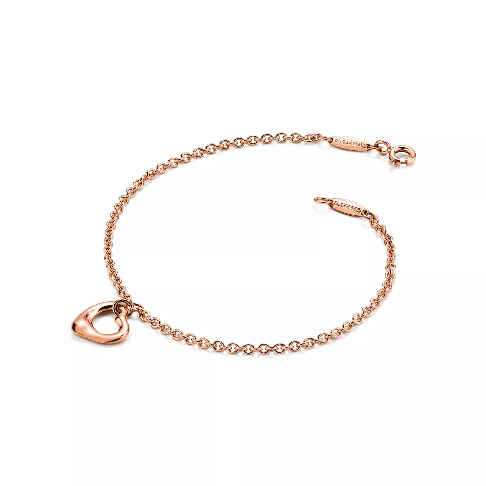 Open Heart Bracelet in Rose Gold, 11 mm