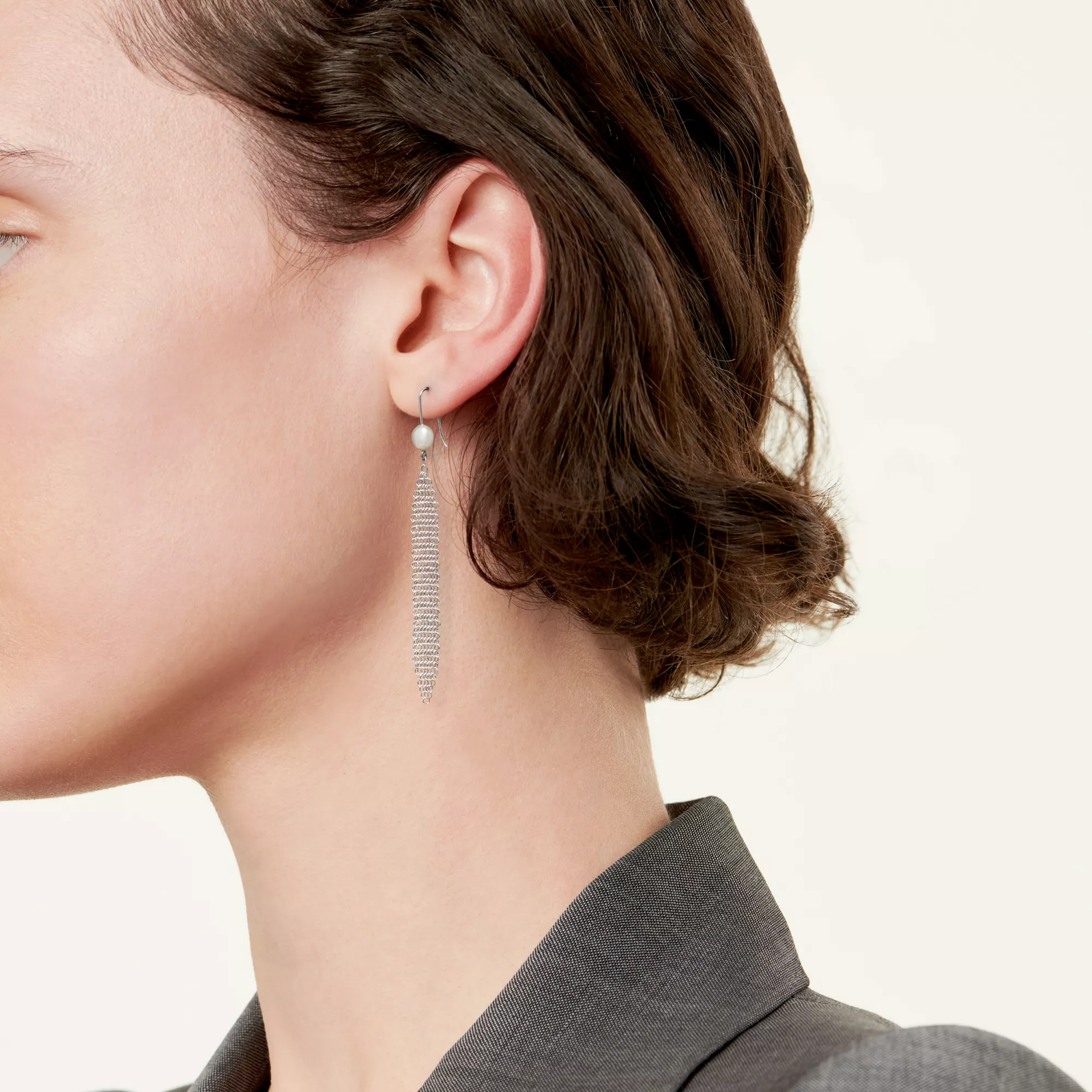 Mesh Tassel Earrings