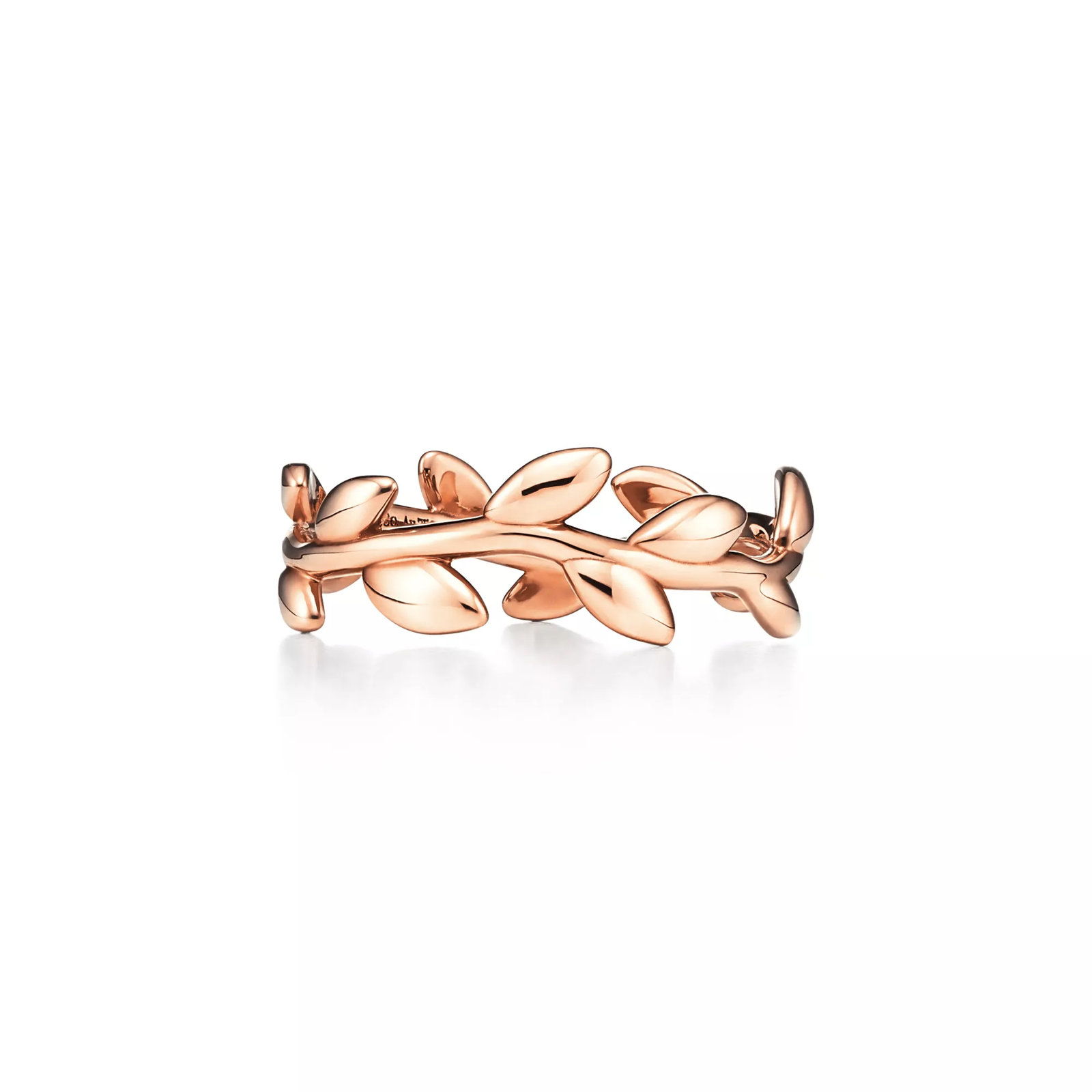 Olive Leaf Band Ring in Rose Gold, Narrow