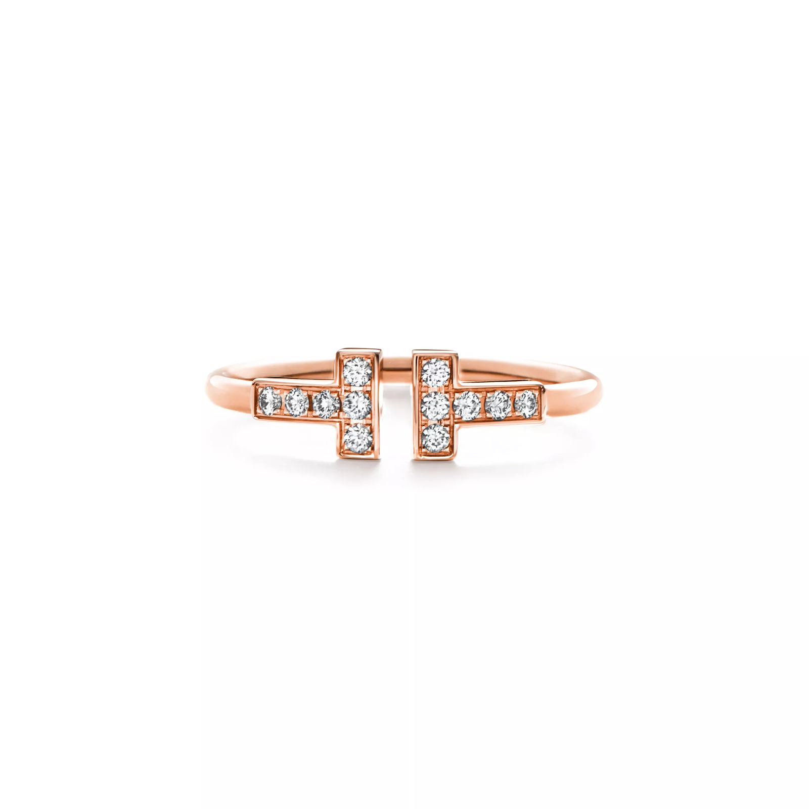 Diamond Wire Ring in Rose Gold
