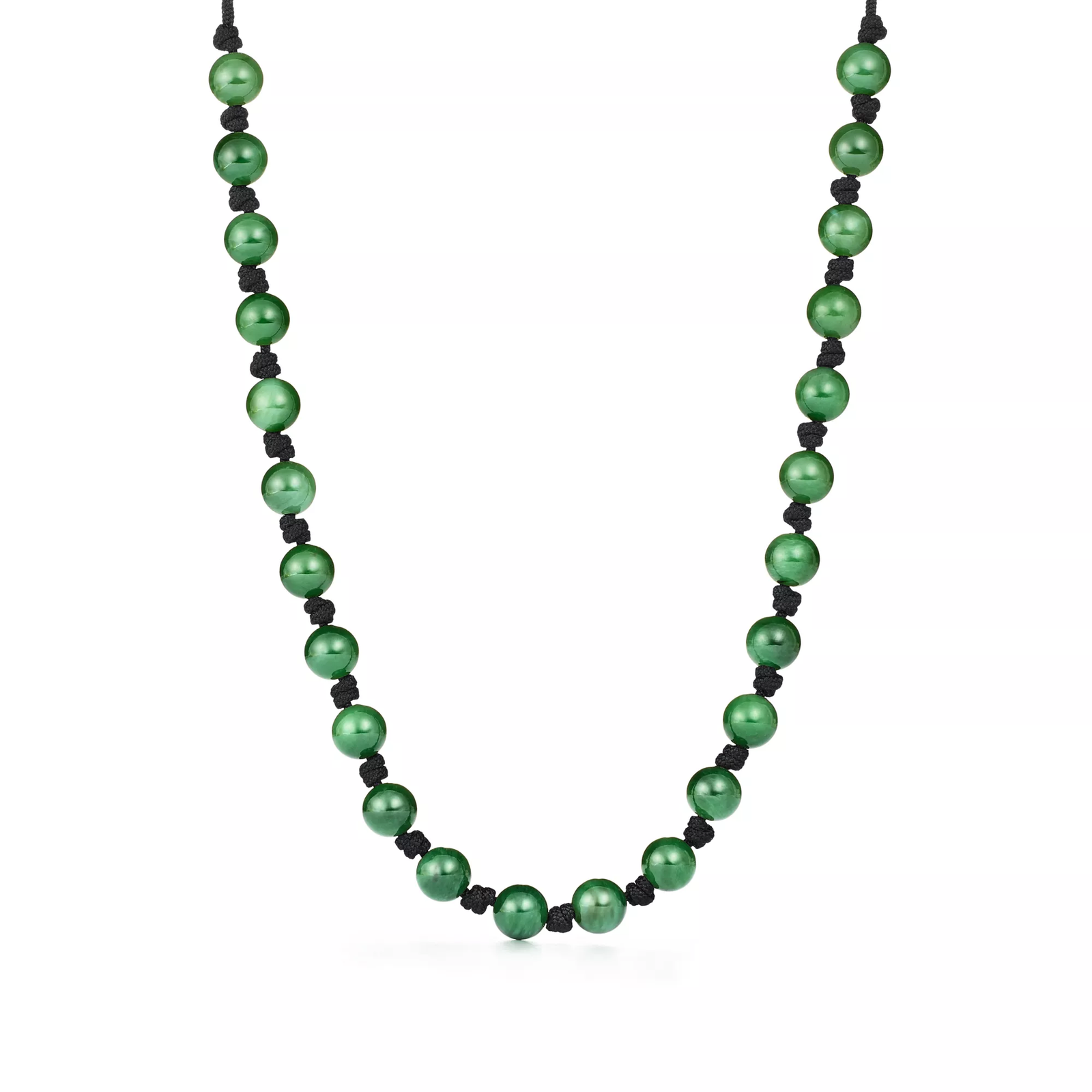 Sphere Necklace of Green Nephrite Jade