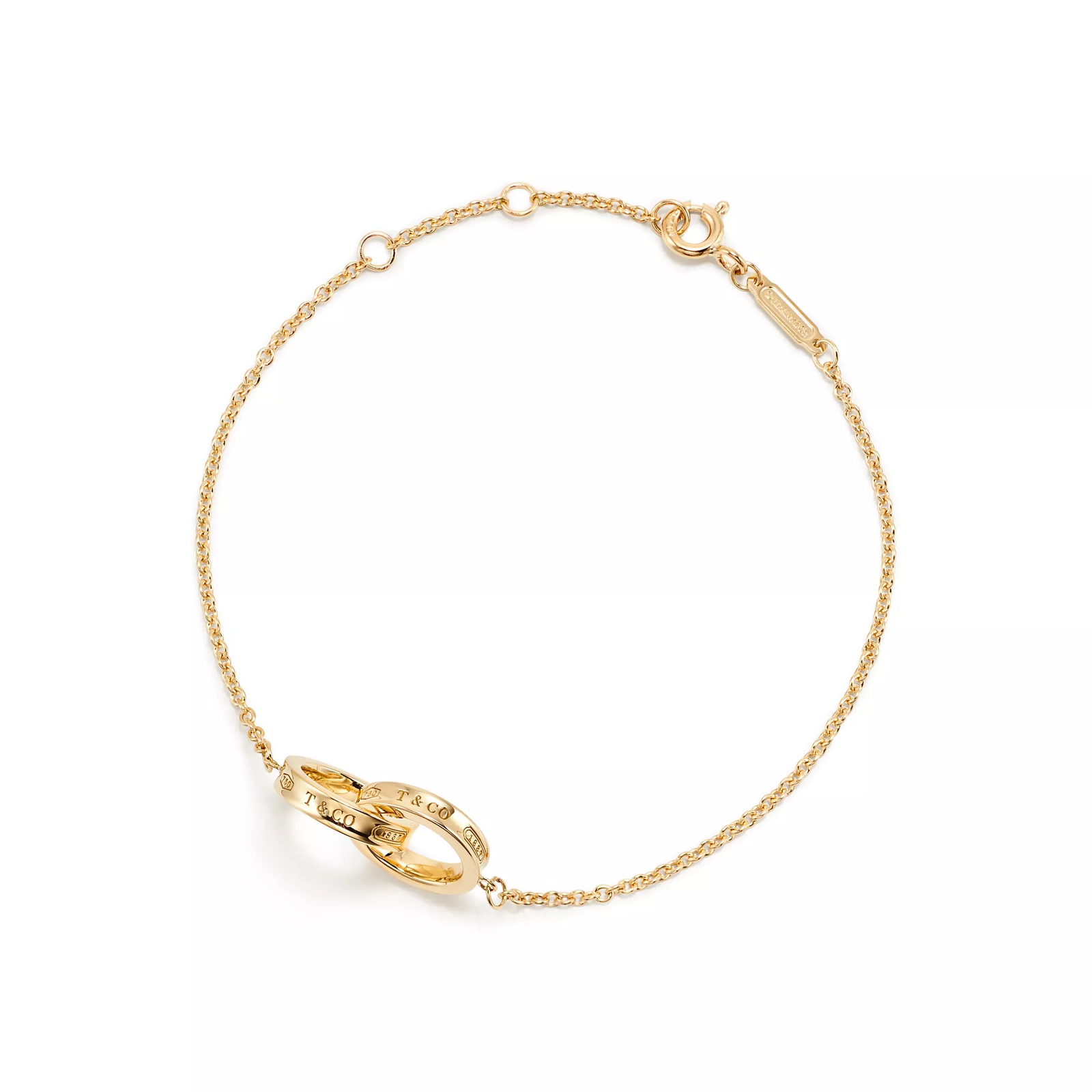 Interlocking Circles Chain Bracelet in Yellow Gold