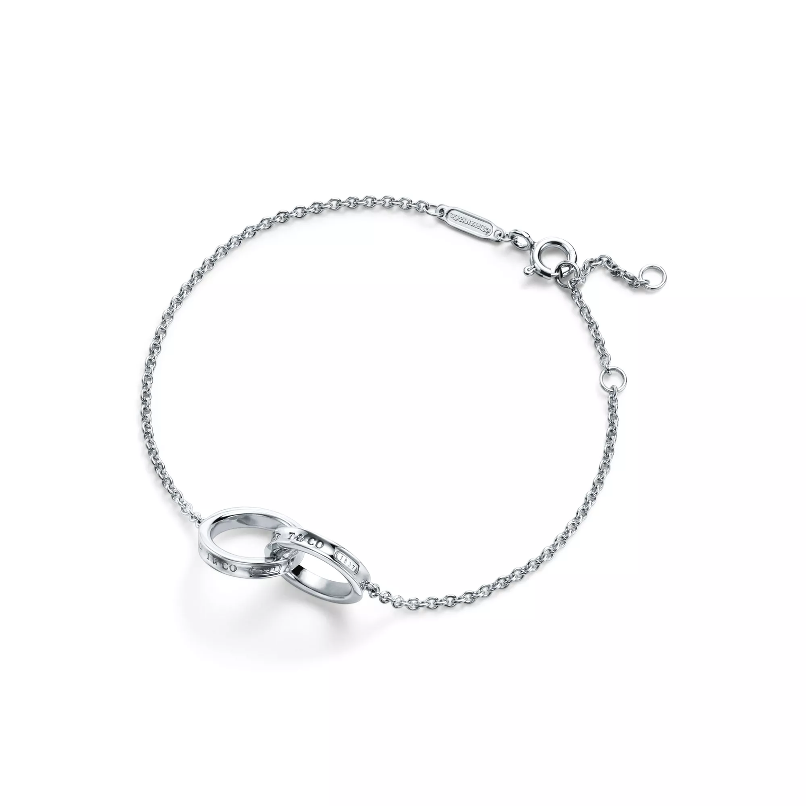 Interlocking Circles Chain Bracelet in Silver