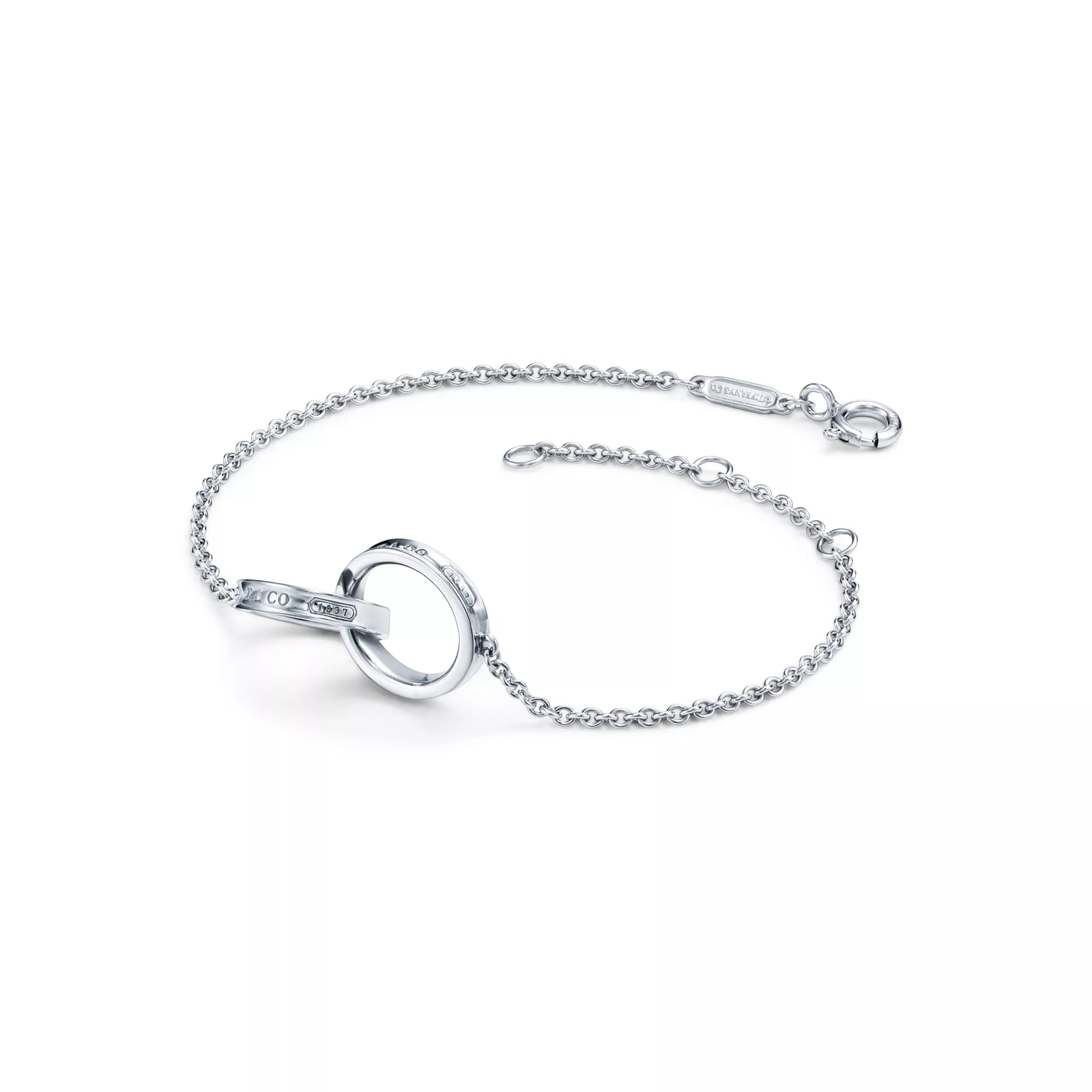 Interlocking Circles Chain Bracelet in Silver