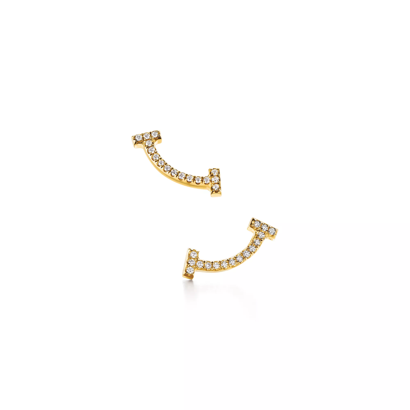 Smile Mini Earrings in Yellow Gold with Diamonds