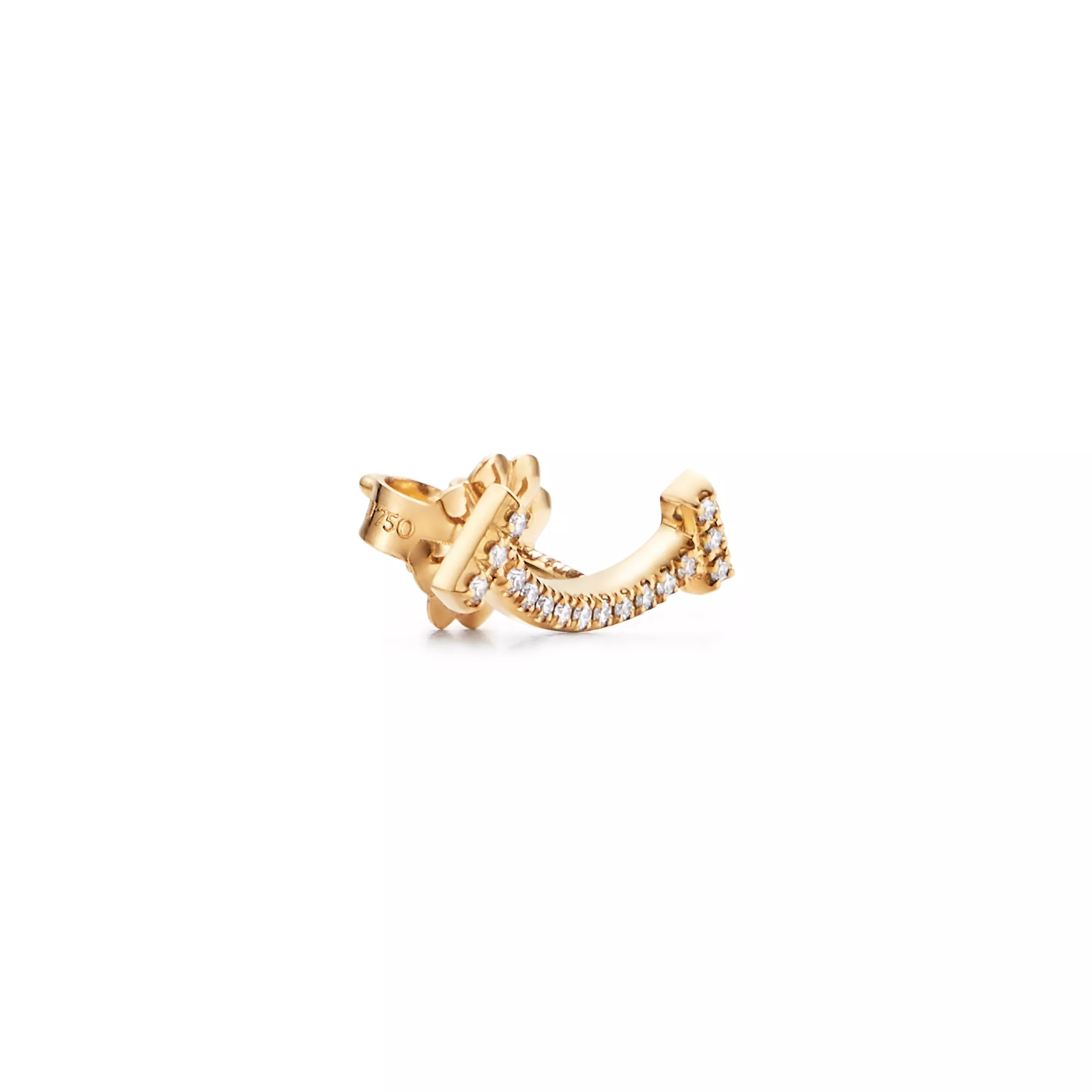 Smile Mini Earrings in Yellow Gold with Diamonds