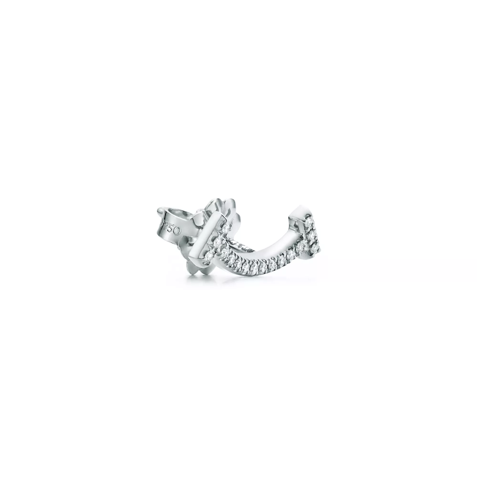 Smile Mini Earrings in White Gold with Diamonds