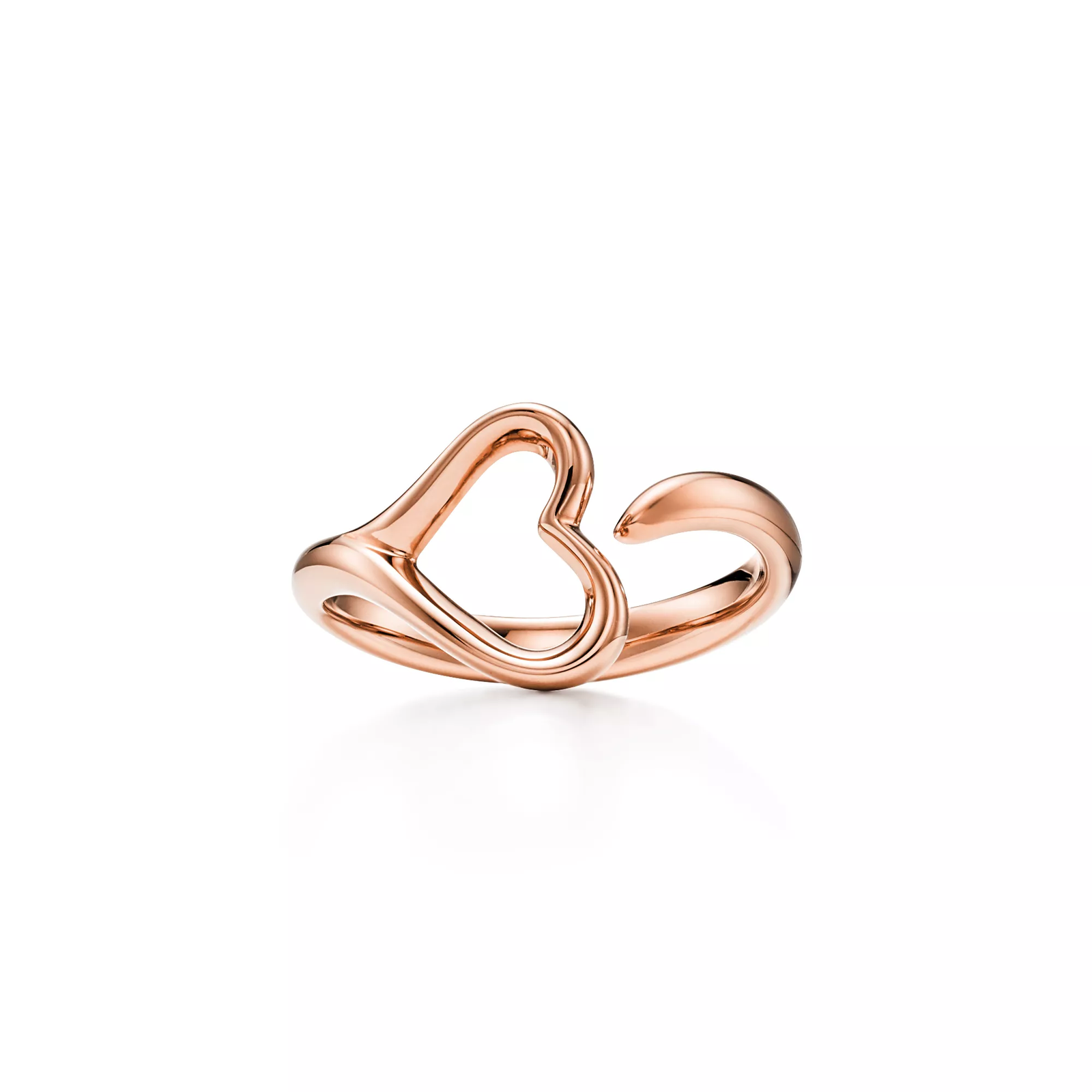 Open Heart Ring in Rose Gold, Small