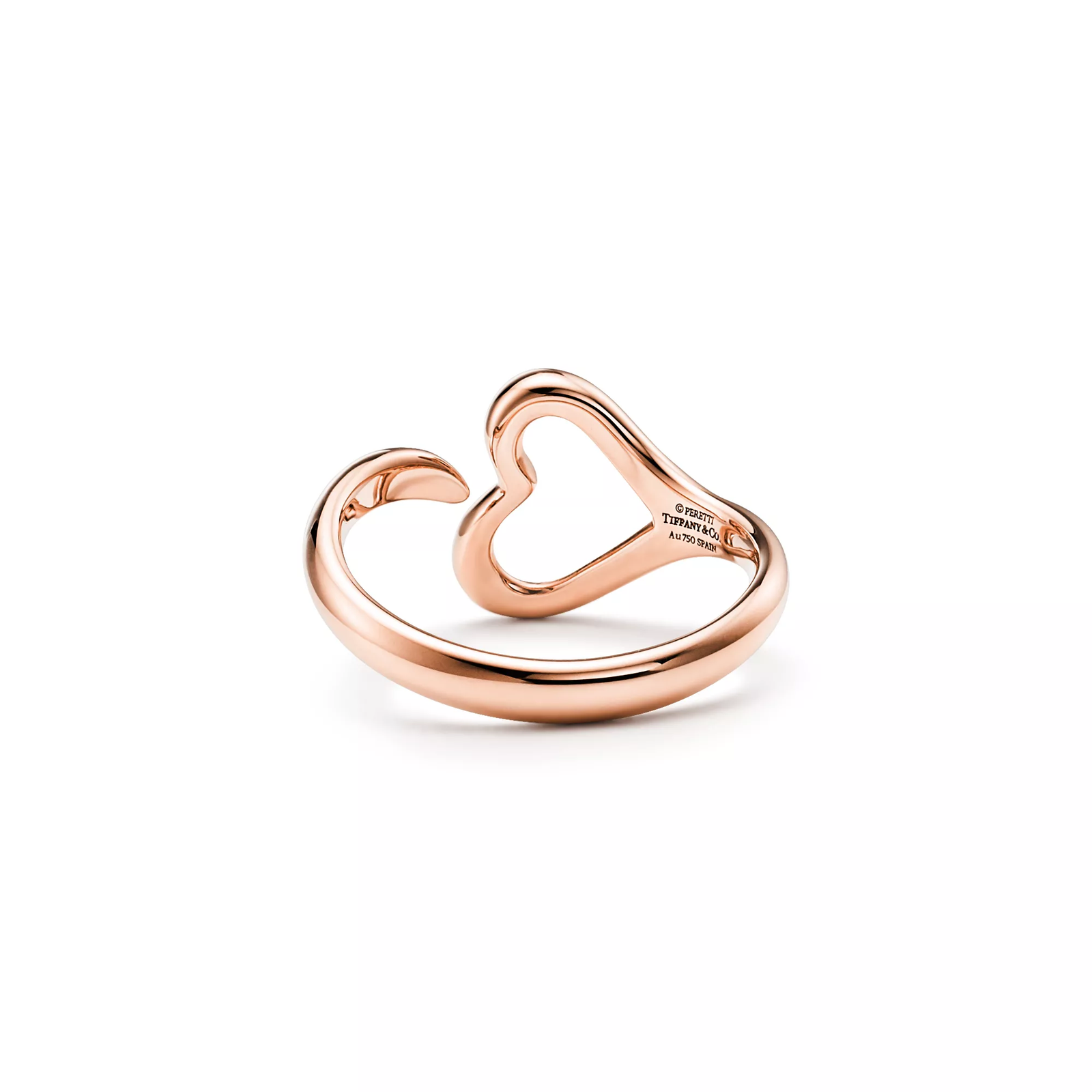 Open Heart Ring in Rose Gold, Small