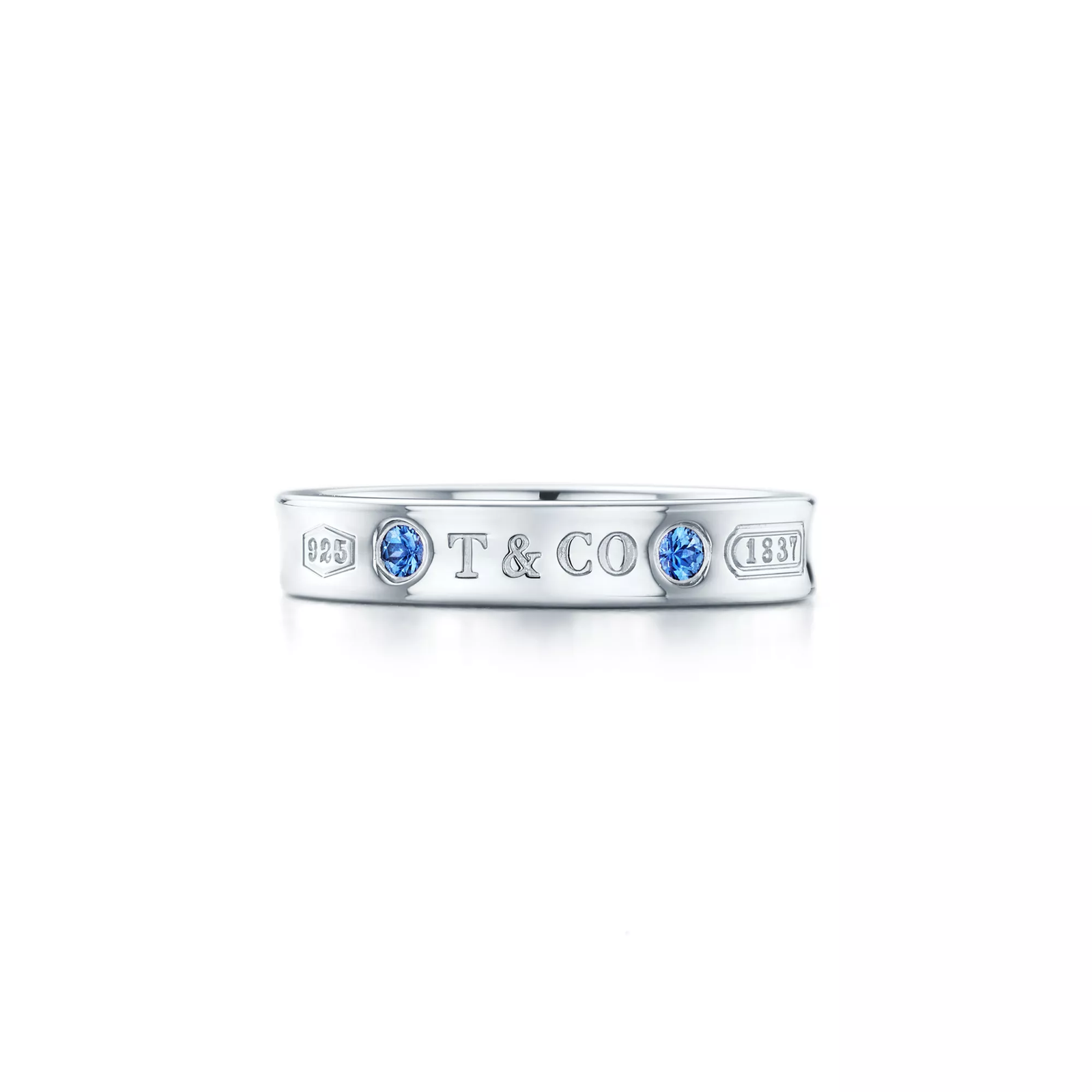 Ring in Silver with Sapphires, Narrow