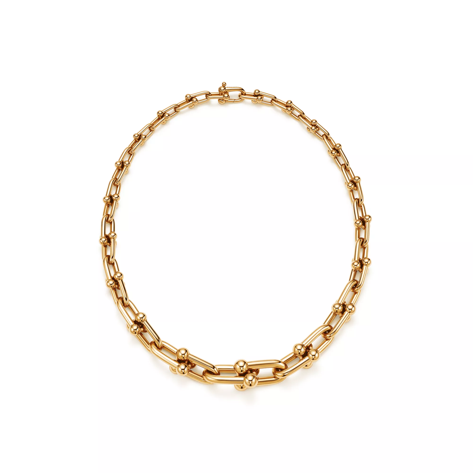 Graduated Link Necklace in Yellow Gold