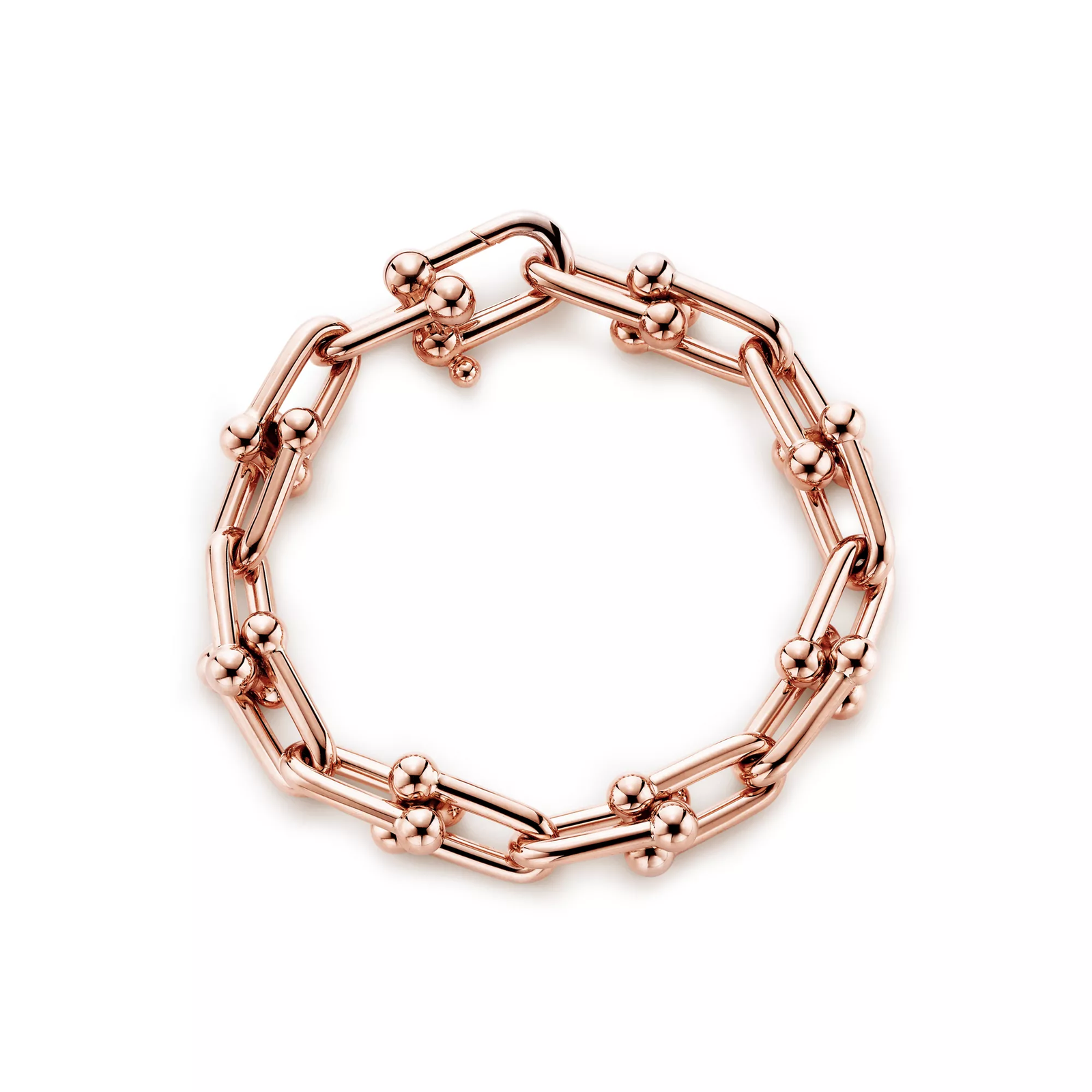 Large Link Bracelet in Rose Gold