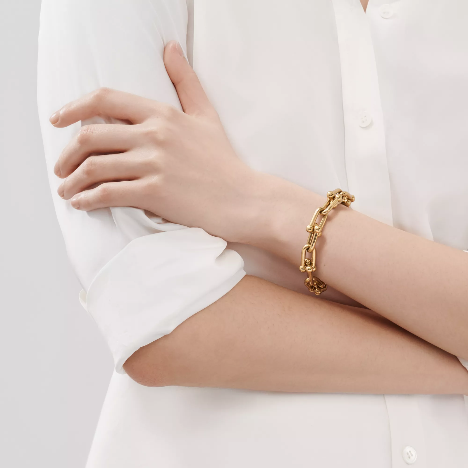 Large Link Bracelet in Yellow Gold
