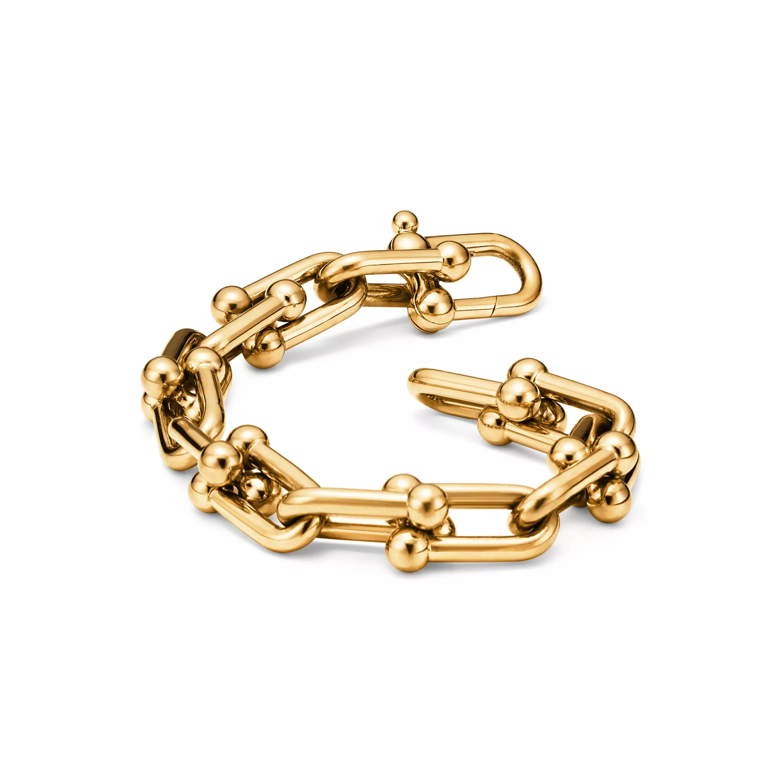 Large Link Bracelet in Yellow Gold