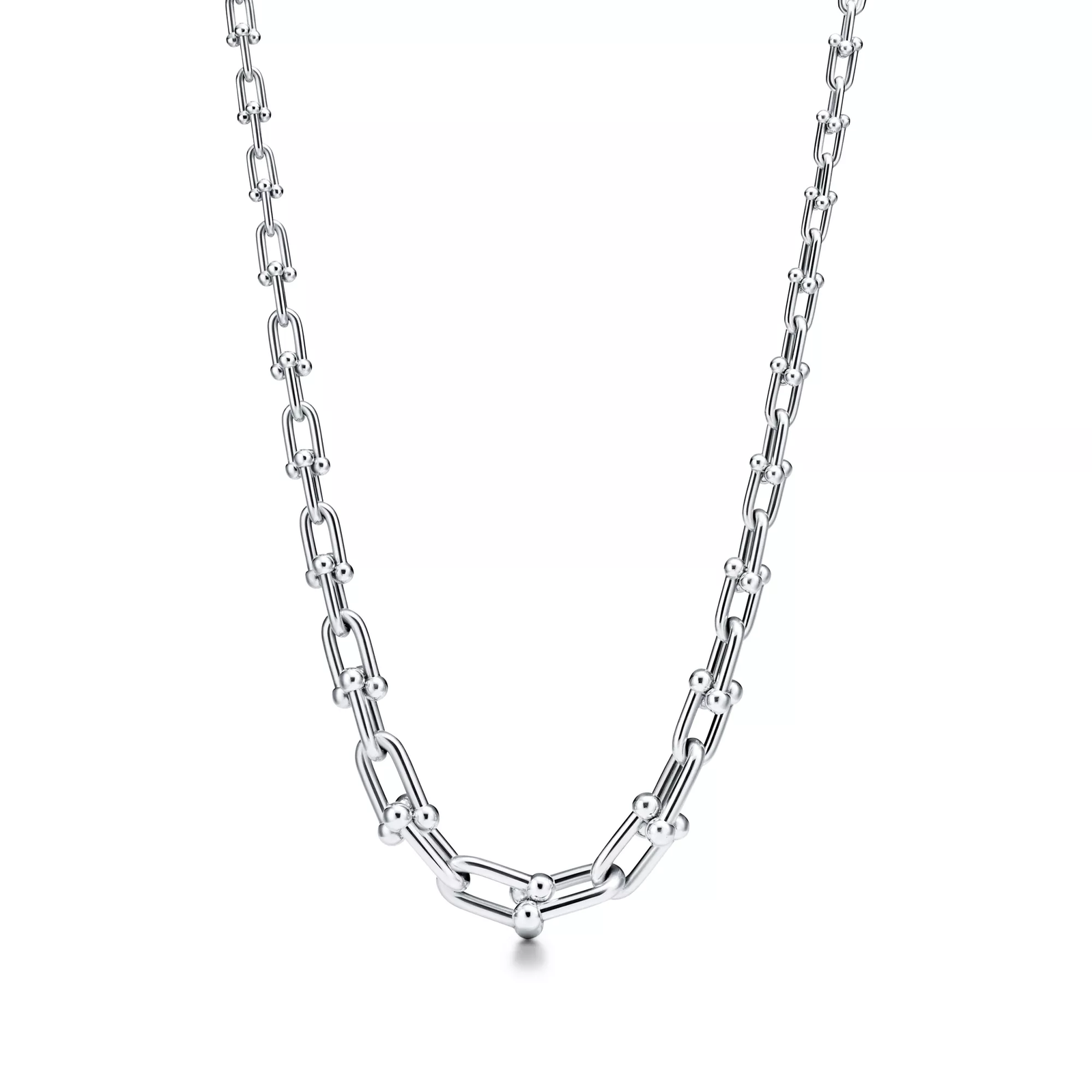 Graduated Link Necklace in Sterling Silver