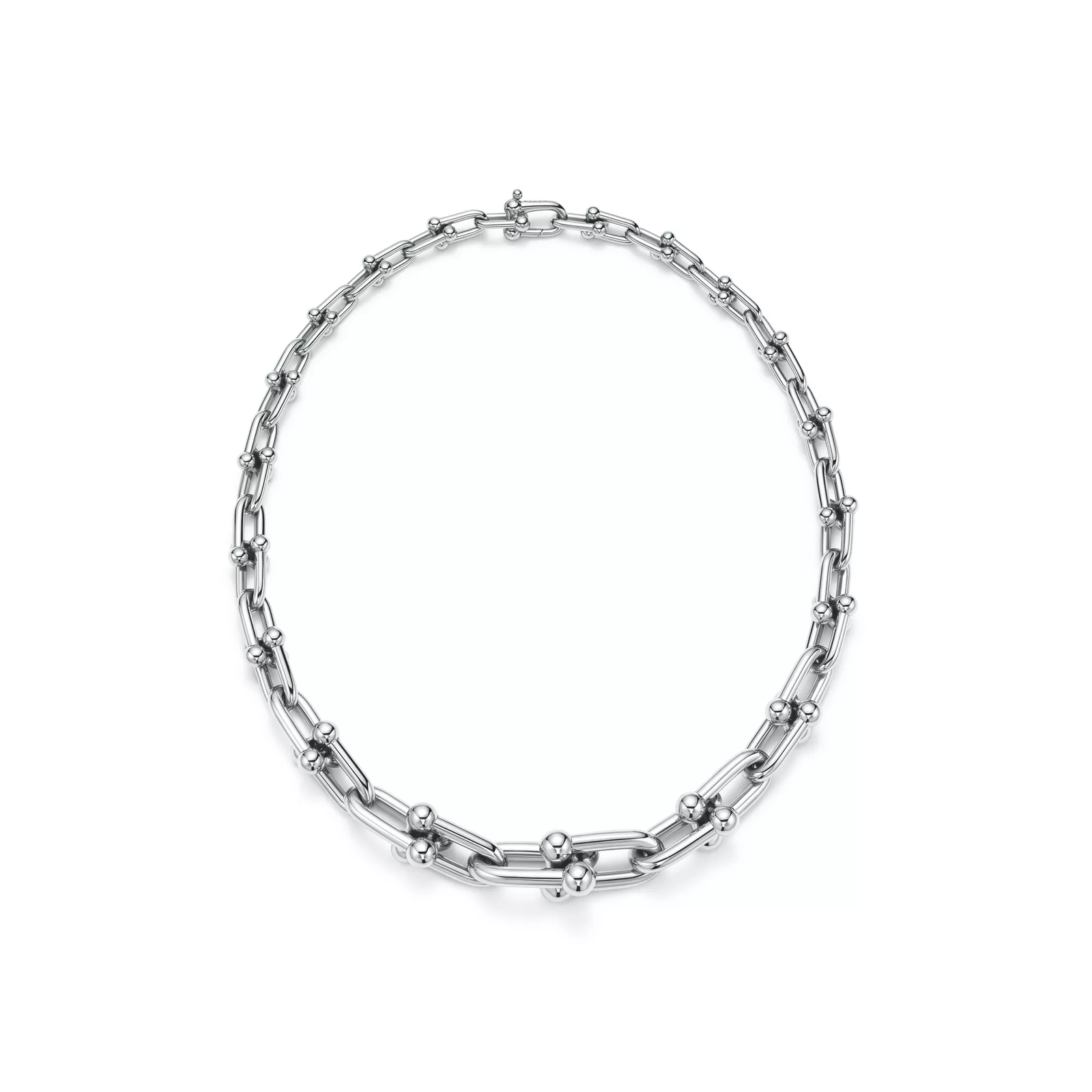 Graduated Link Necklace in Sterling Silver