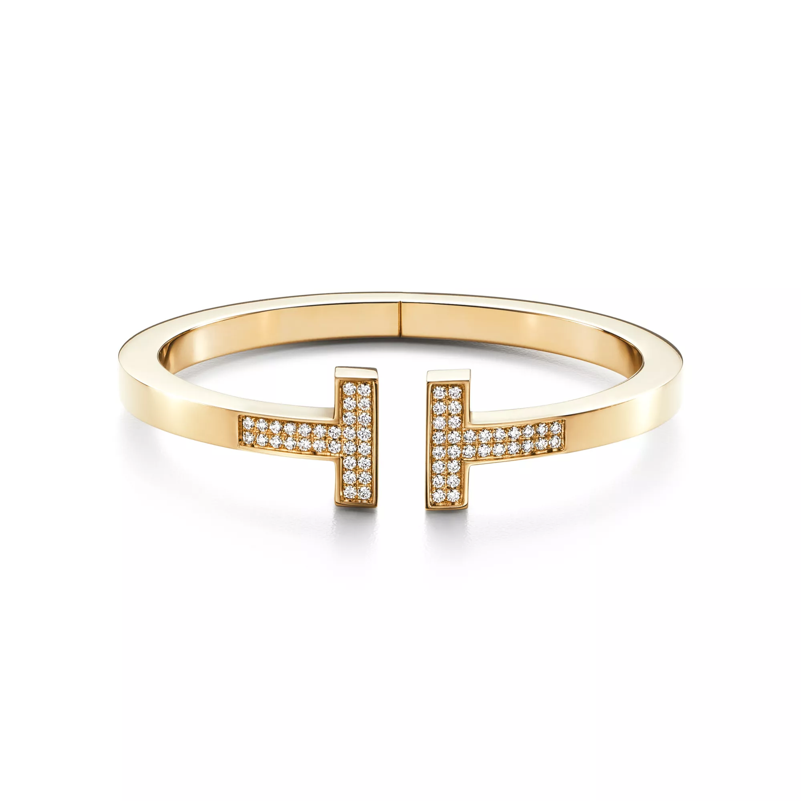 Pave Diamond Square Bracelet in Yellow Gold