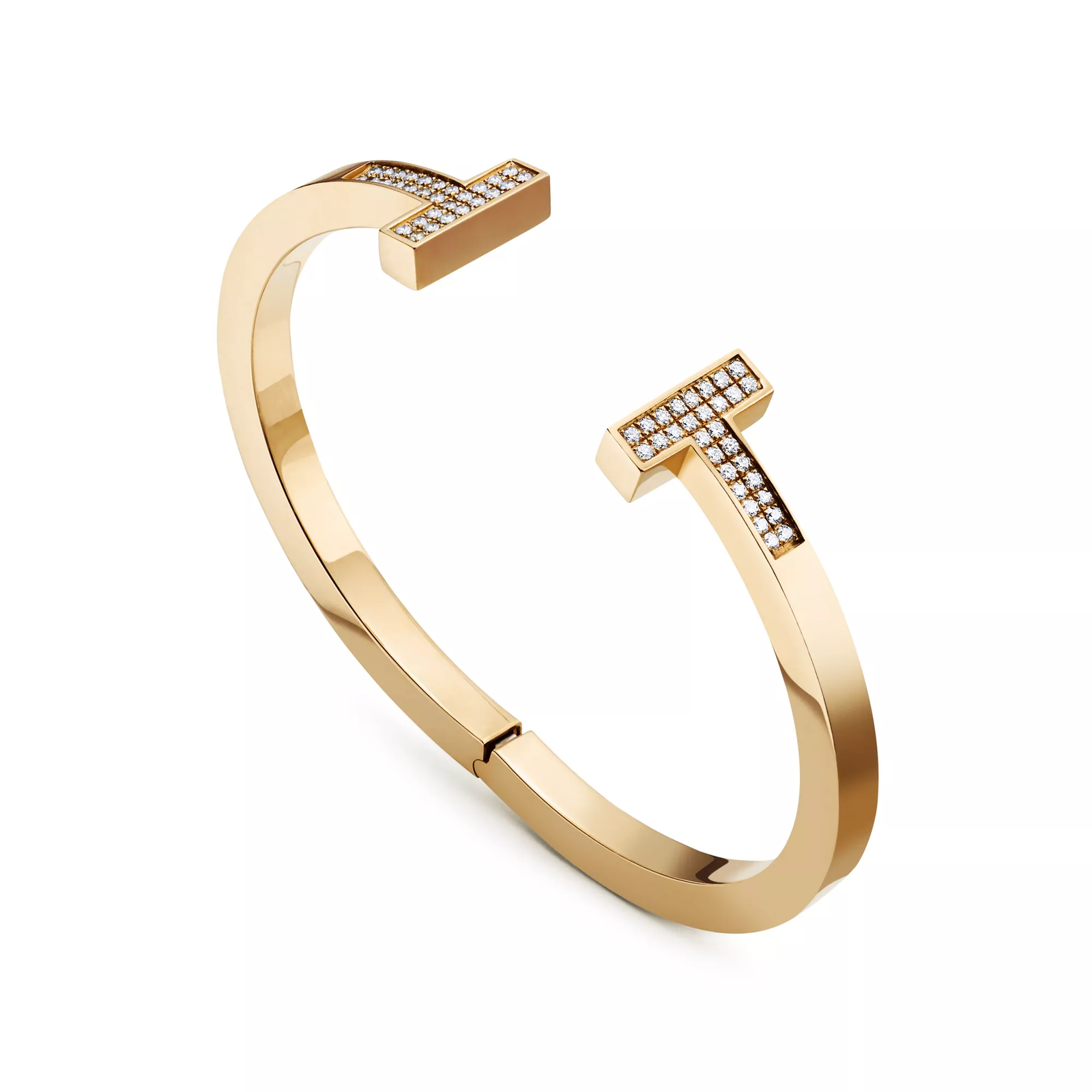 Pave Diamond Square Bracelet in Yellow Gold
