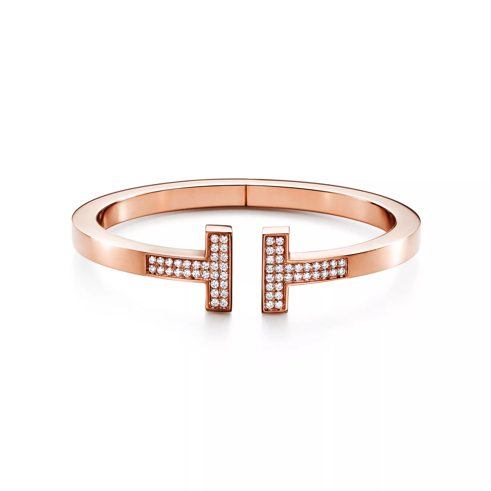 Pave Diamond Square Bracelet in Rose Gold