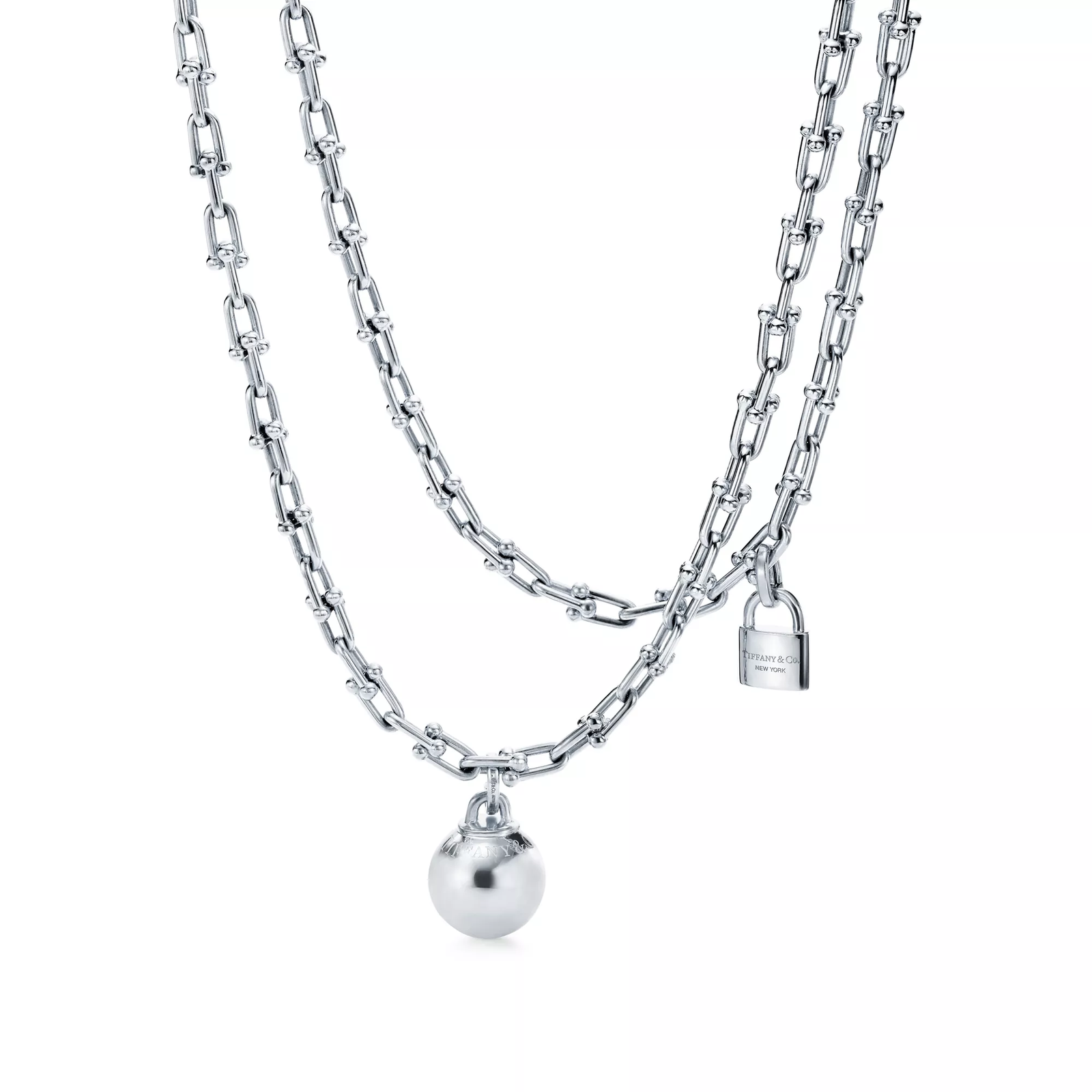 Small Wrap Necklace Tiffany HardWear Ball Necklace In Sterling Silver.