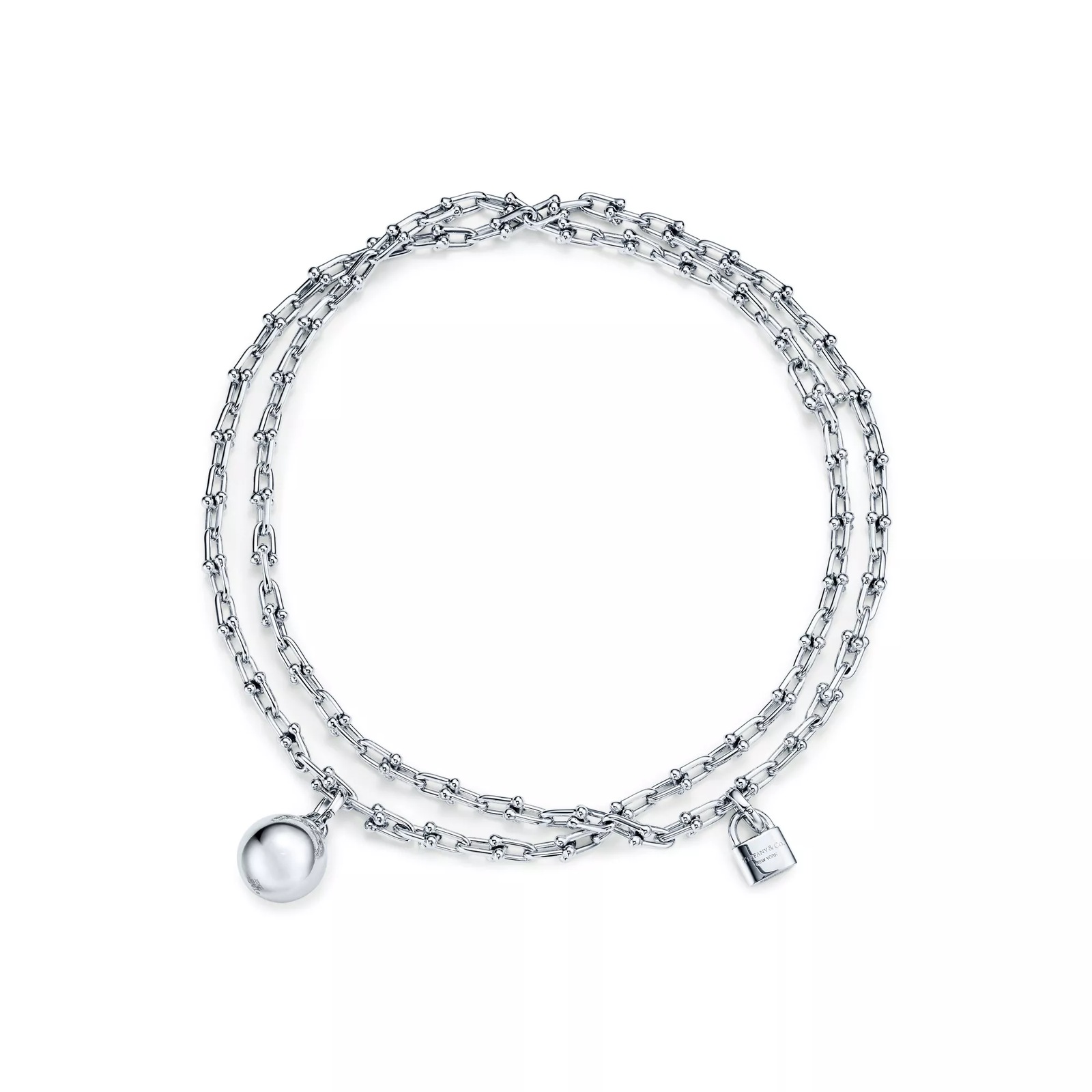 Small Wrap Necklace Tiffany HardWear Ball Necklace In Sterling Silver.