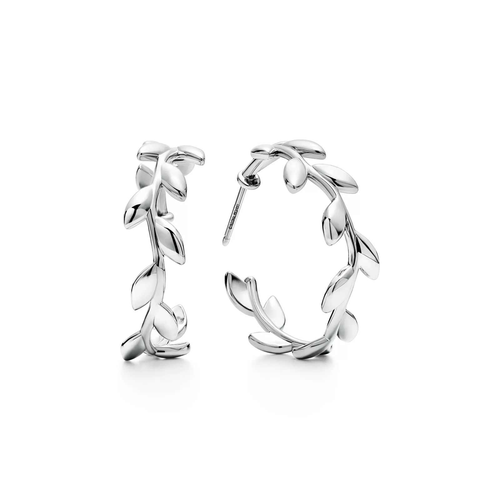 Olive Leaf Hoop Earrings