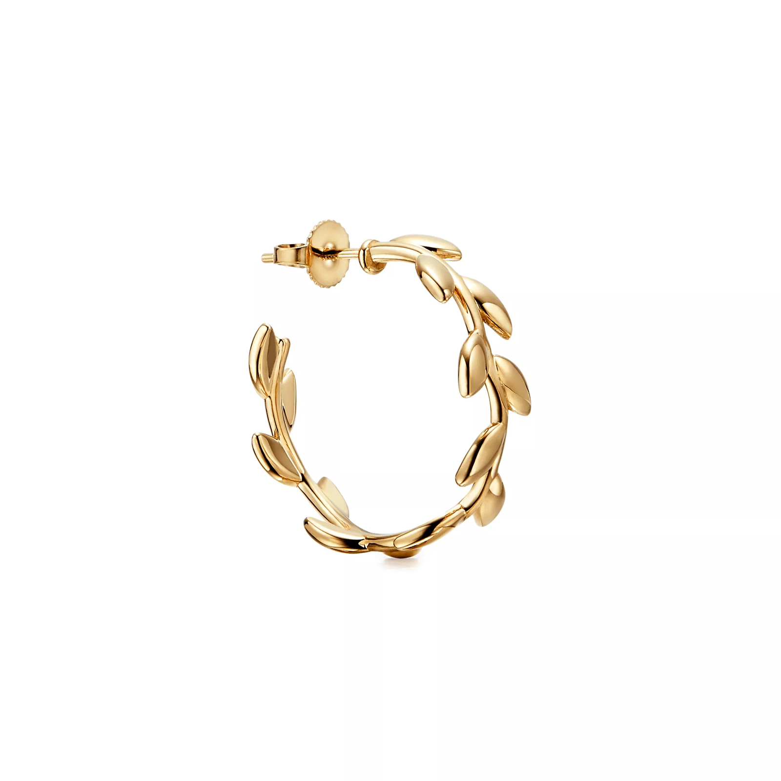 Olive Leaf Hoop Earrings