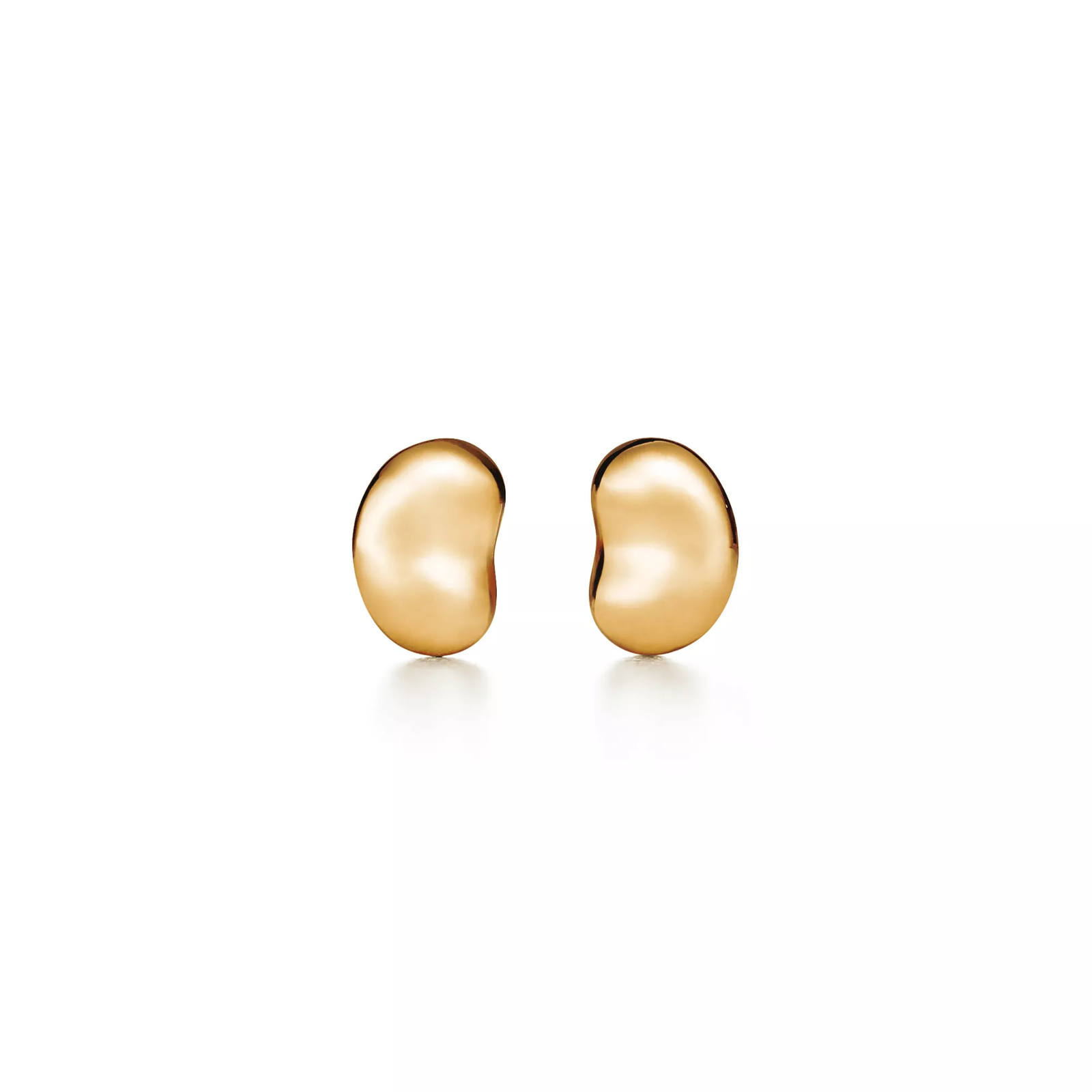 Bean design Earrings in Yellow Gold, 5 mm