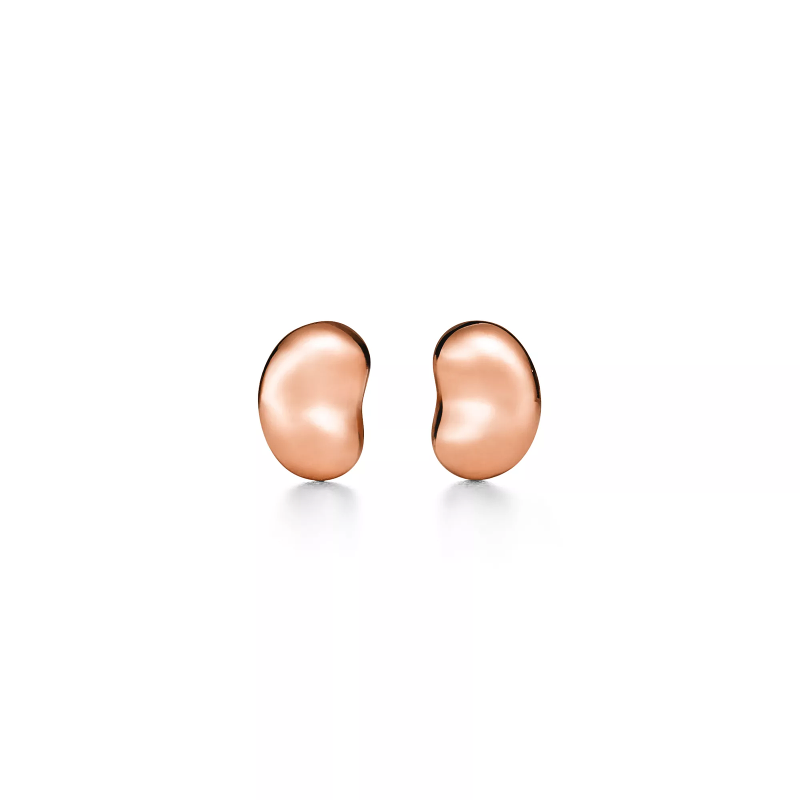 Bean design Earrings in Rose Gold, 5 mm