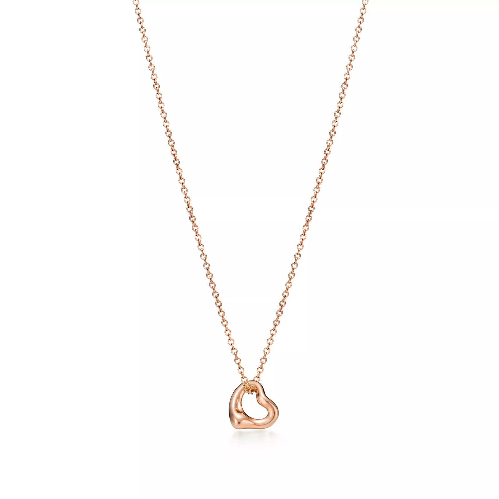 Open Heart Pendant in Rose Gold, 7 mm